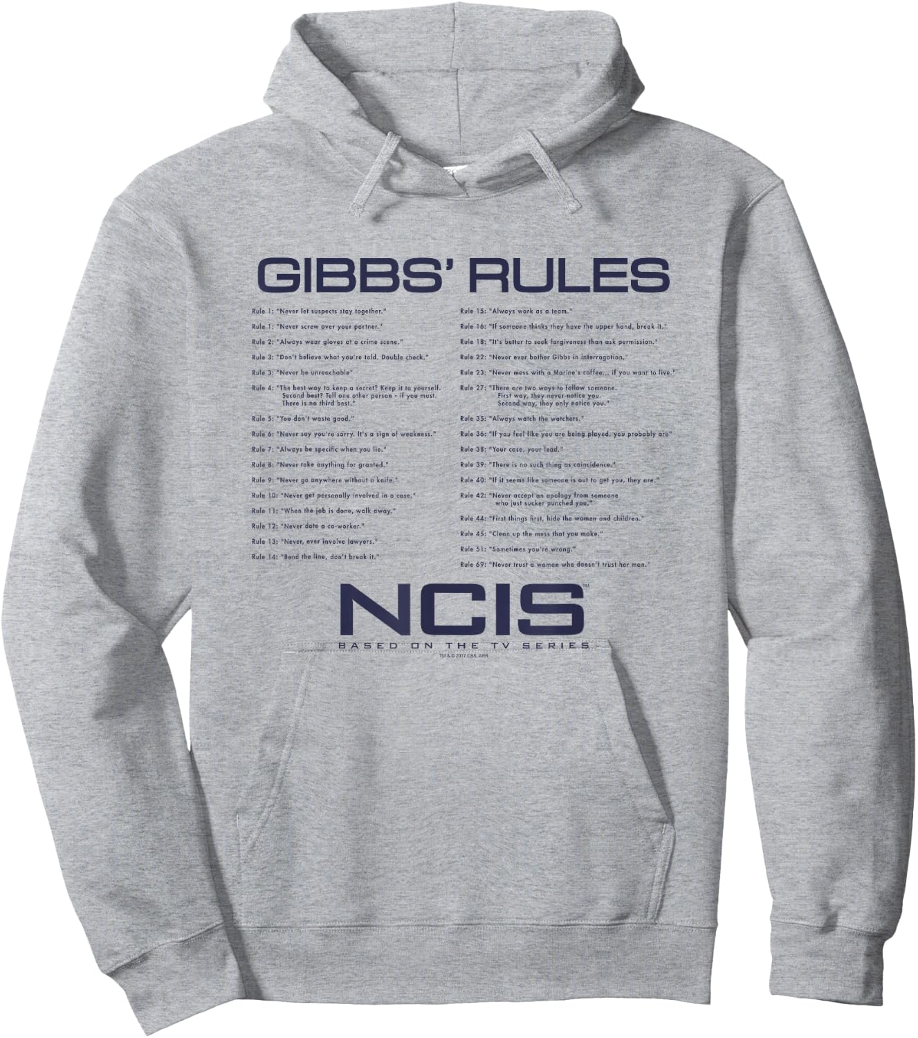 NCIS Gibbs Rules , gray, s Hoodie - Hoodie | Ash