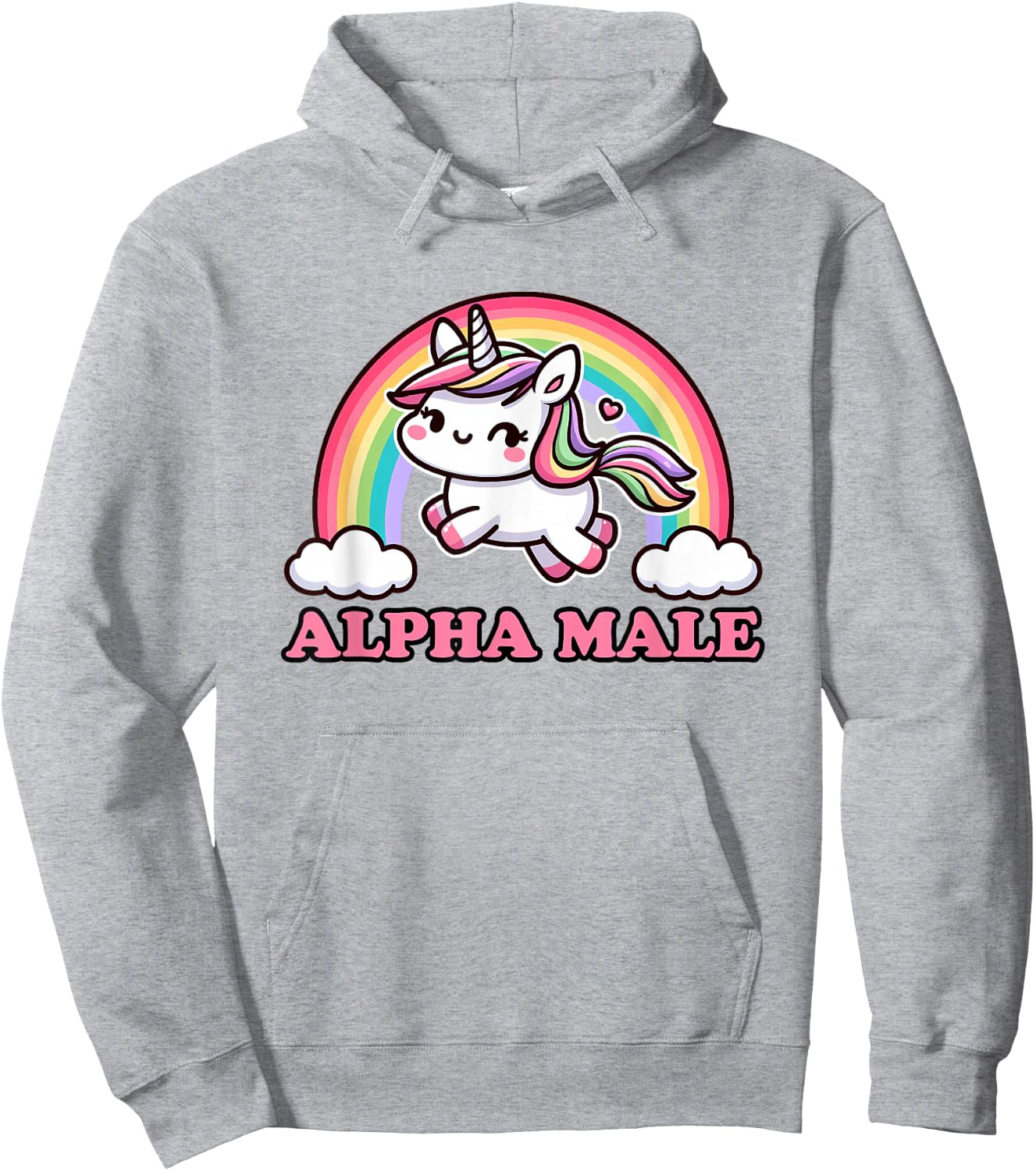 Funny Ironic Men Cute Alpha Male Unicorn Hoodie - Hoodie | Ash