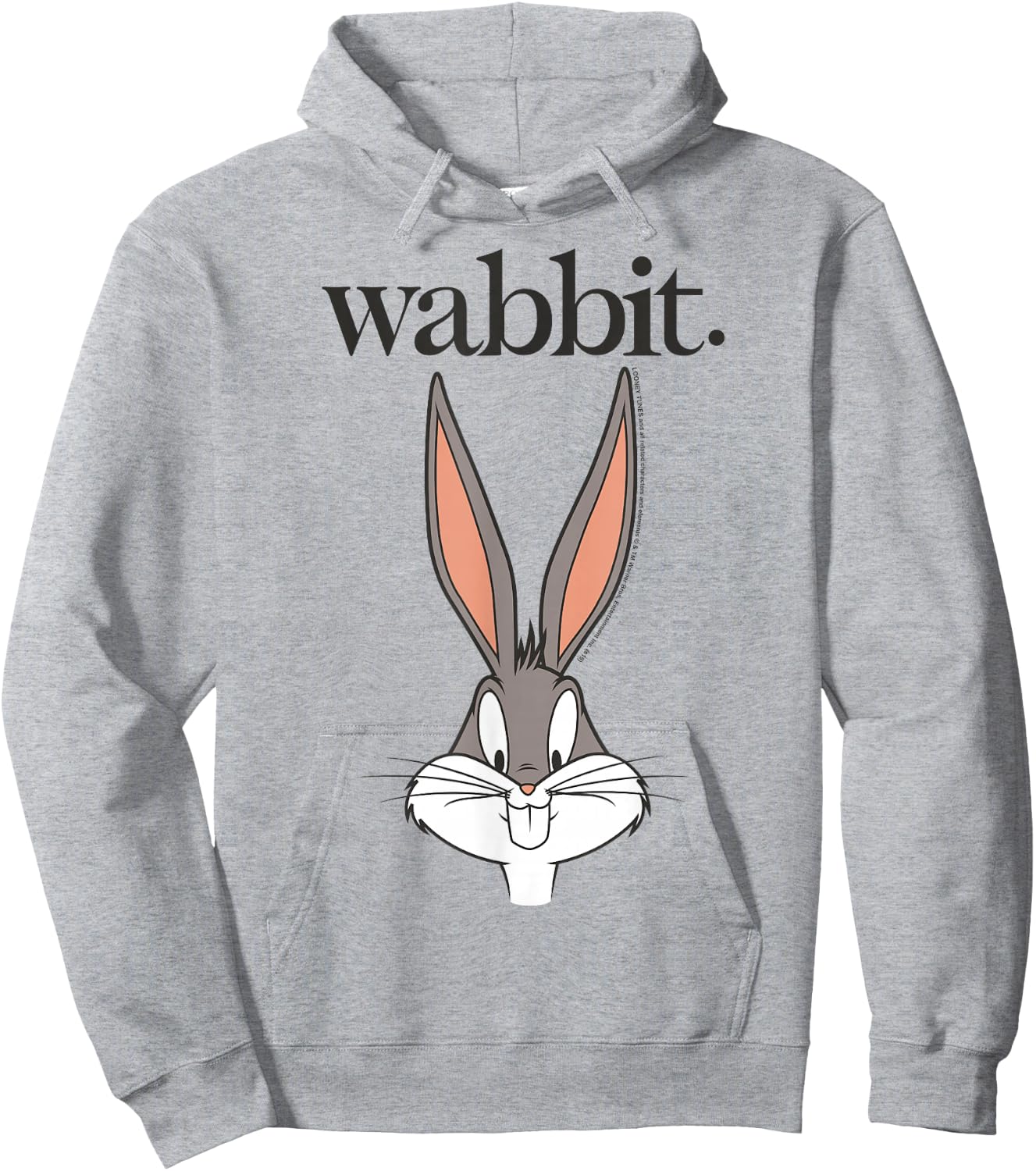 Looney Tunes Bugs Bunny Wabbit Big Face Hoodie - Hoodie | Ash