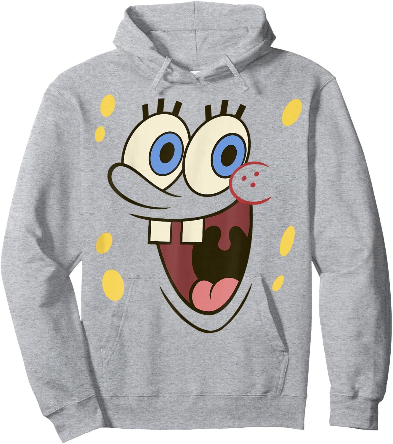 Spongebob Squarepants Excited Big Face Hoodie - Hoodie | Ash