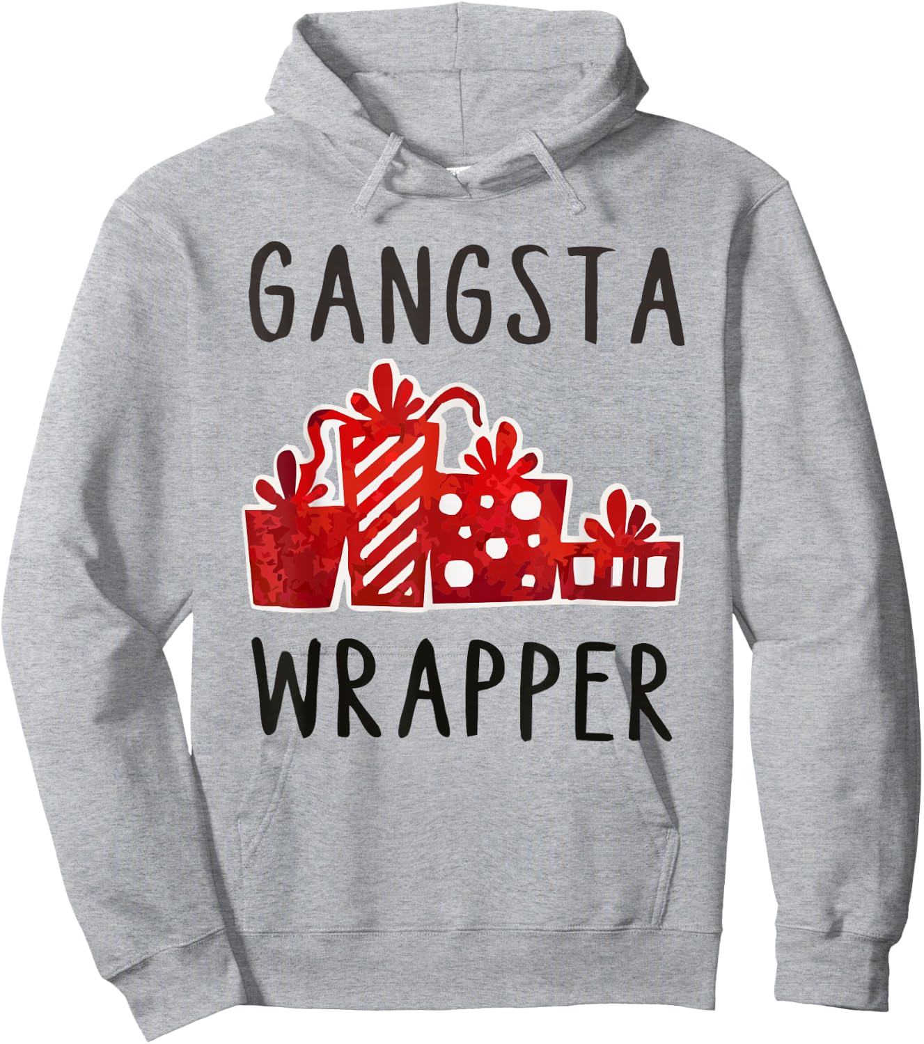 Gangsta Wrapper Xmas | Funny Christmas Hoodie - Hoodie | Ash