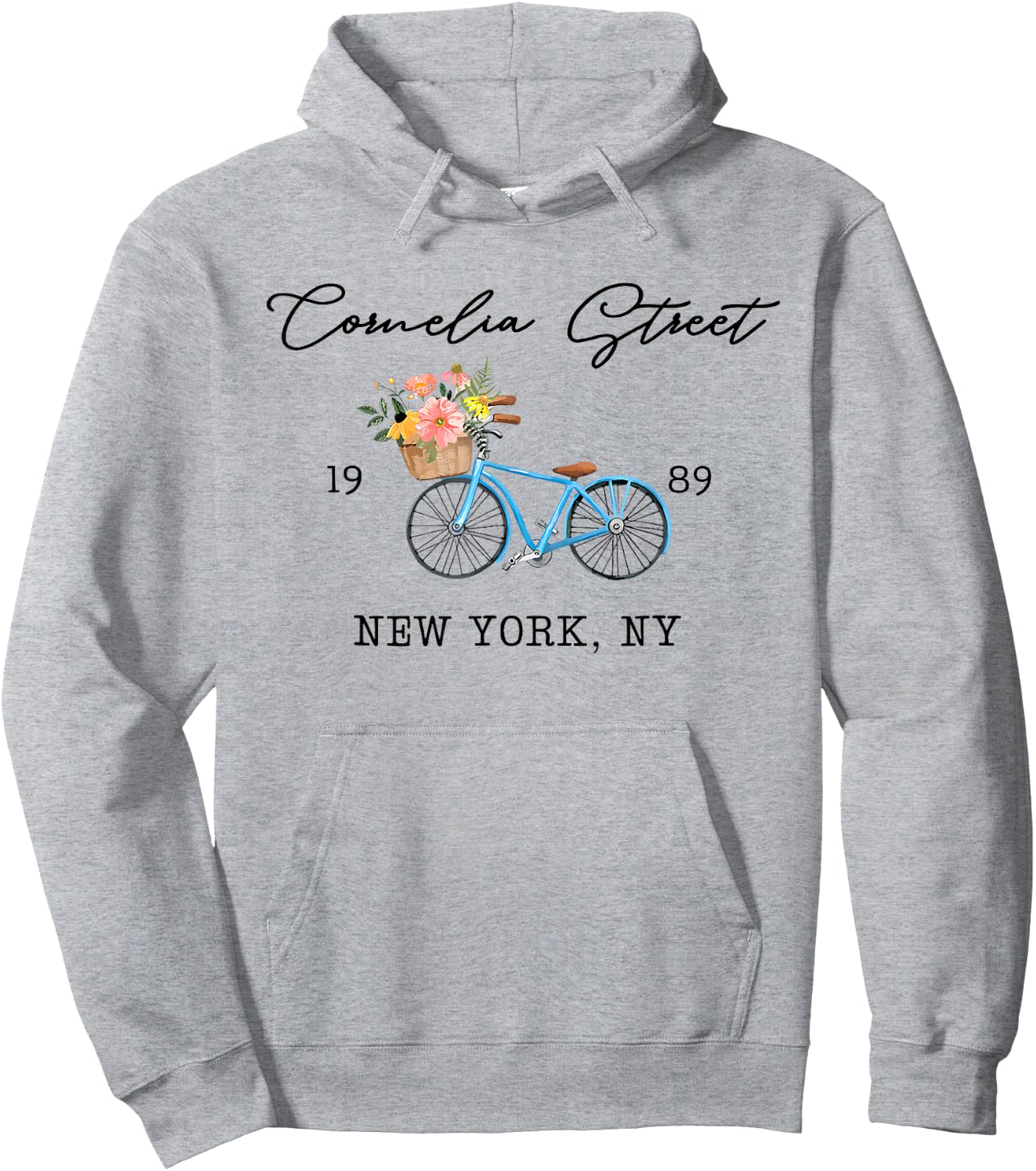 Cornelia Floral Street Bike New City York Women Hoodie - Hoodie | Ash