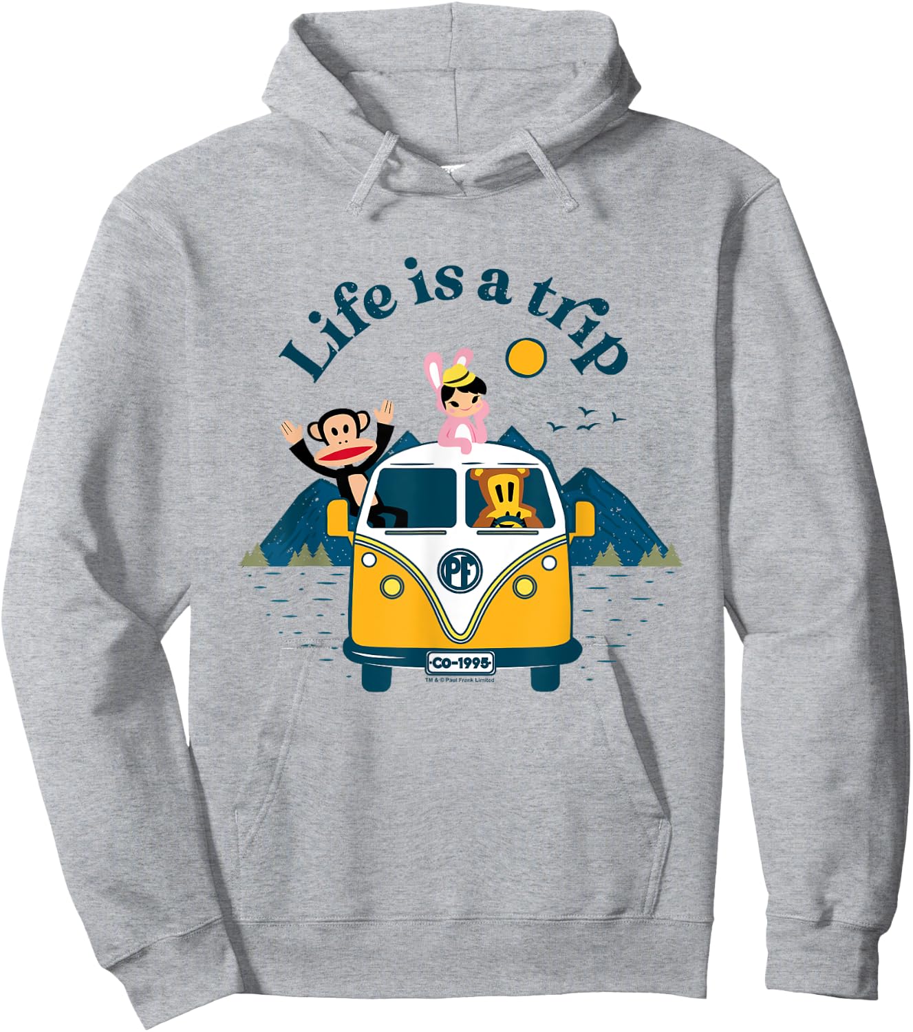 Paul Frank Julius & Co Life Is A Trip Camper Hoodie - Hoodie | Ash