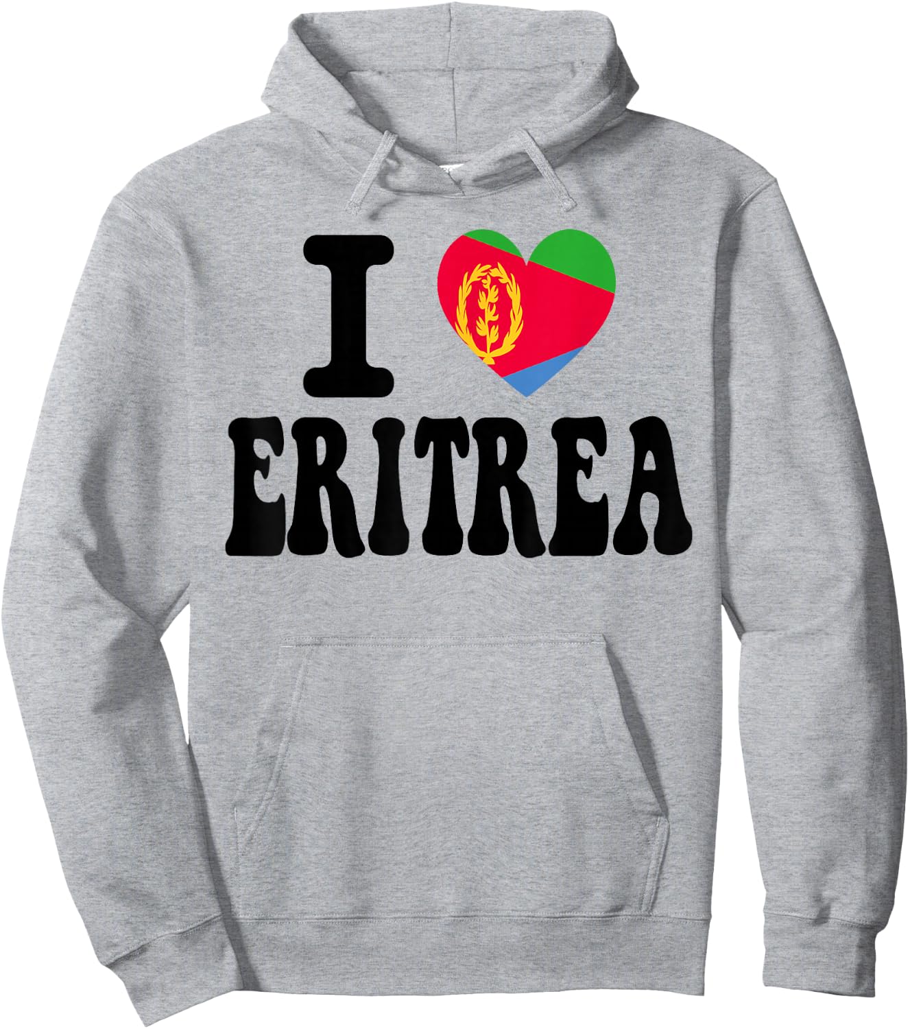 I Love Eritrea Heart Flag Retro Travel Souvenir Hoodie - Hoodie | Ash