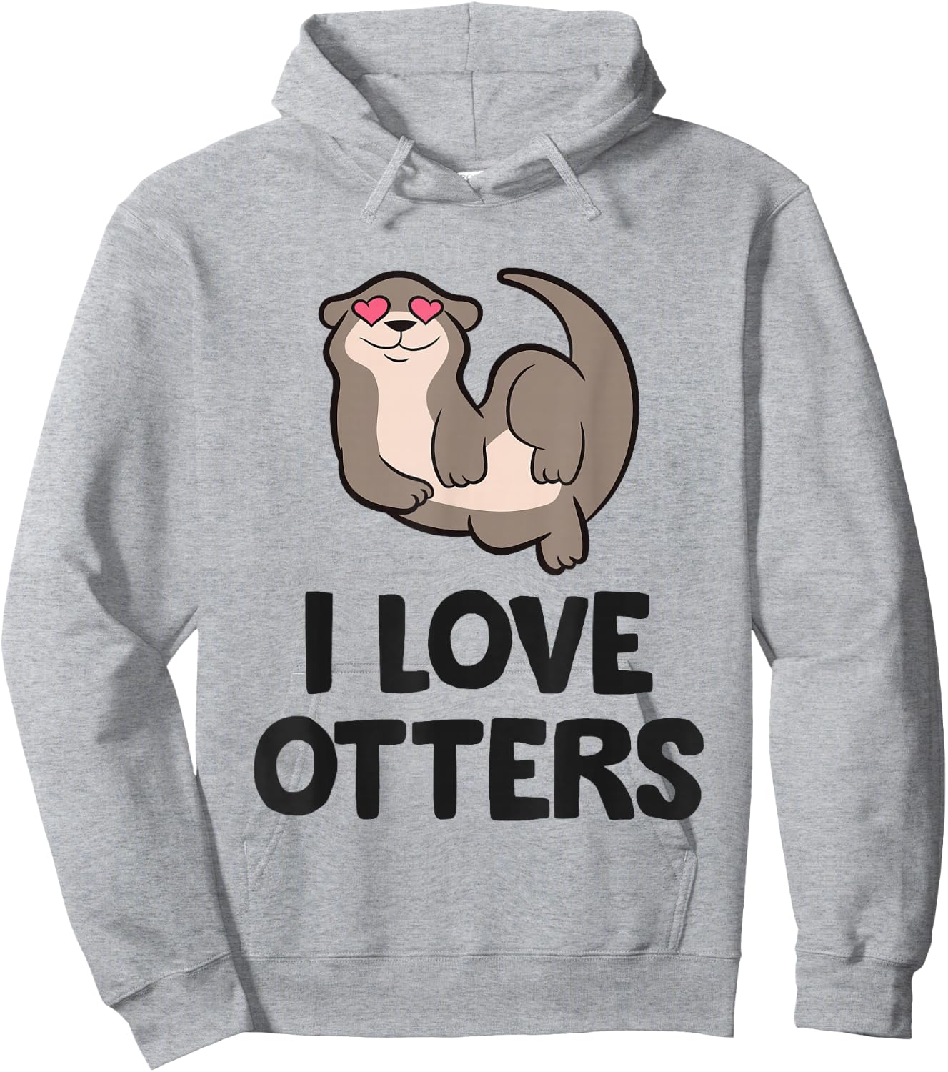 I Love Otters Hoodie - Hoodie | Ash