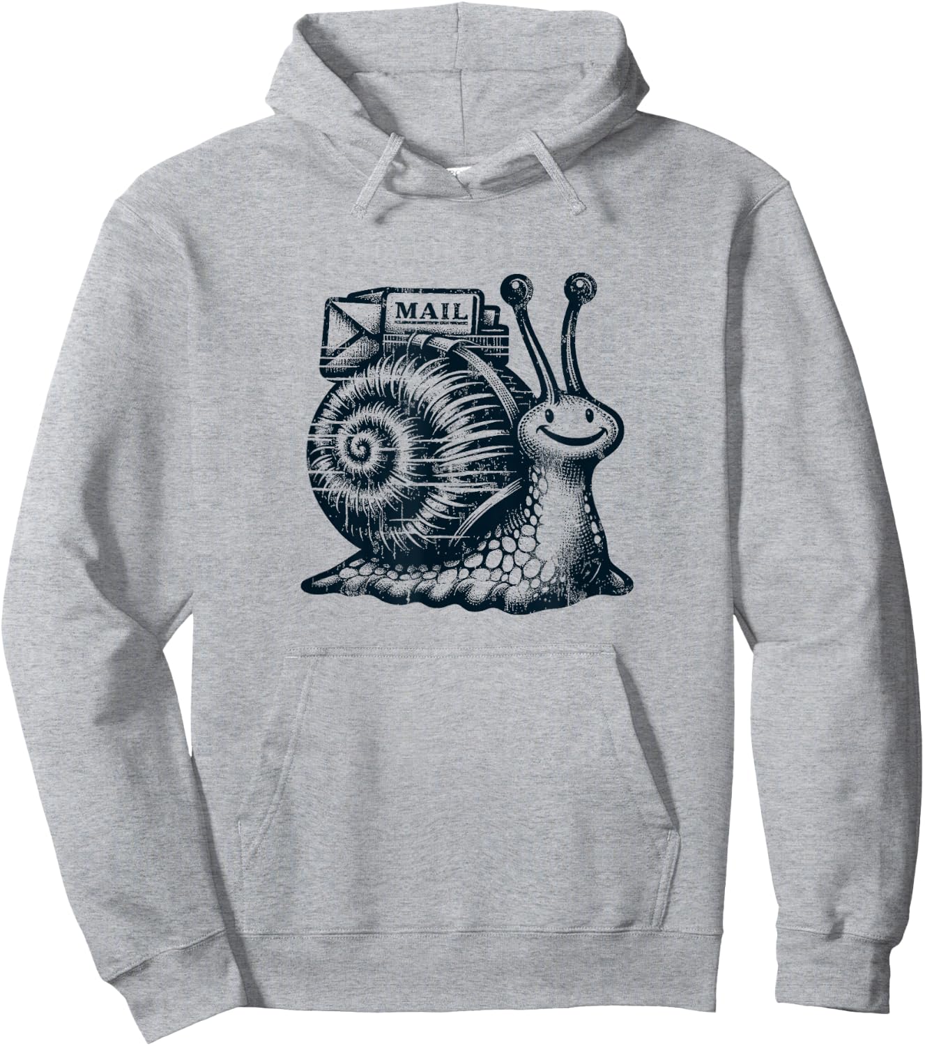 "Snail Mail" Whimsical Postman Snail Hoodie - Hoodie | Ash
