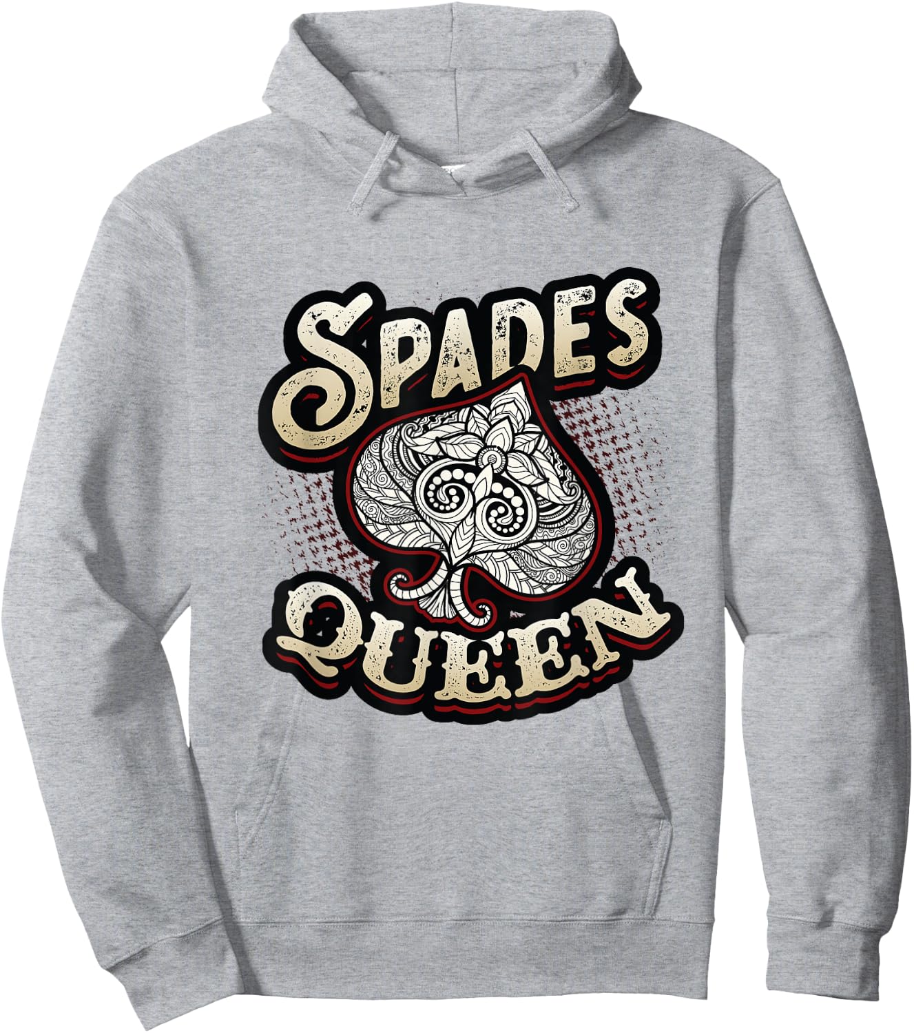 Spades Queen Spades Card Game Hoodie - Hoodie | Ash