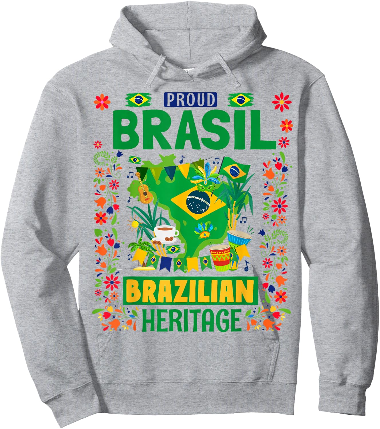 Brazil Flag for Kids - Brazil and Brazil Flag Hoodie - Hoodie | Ash