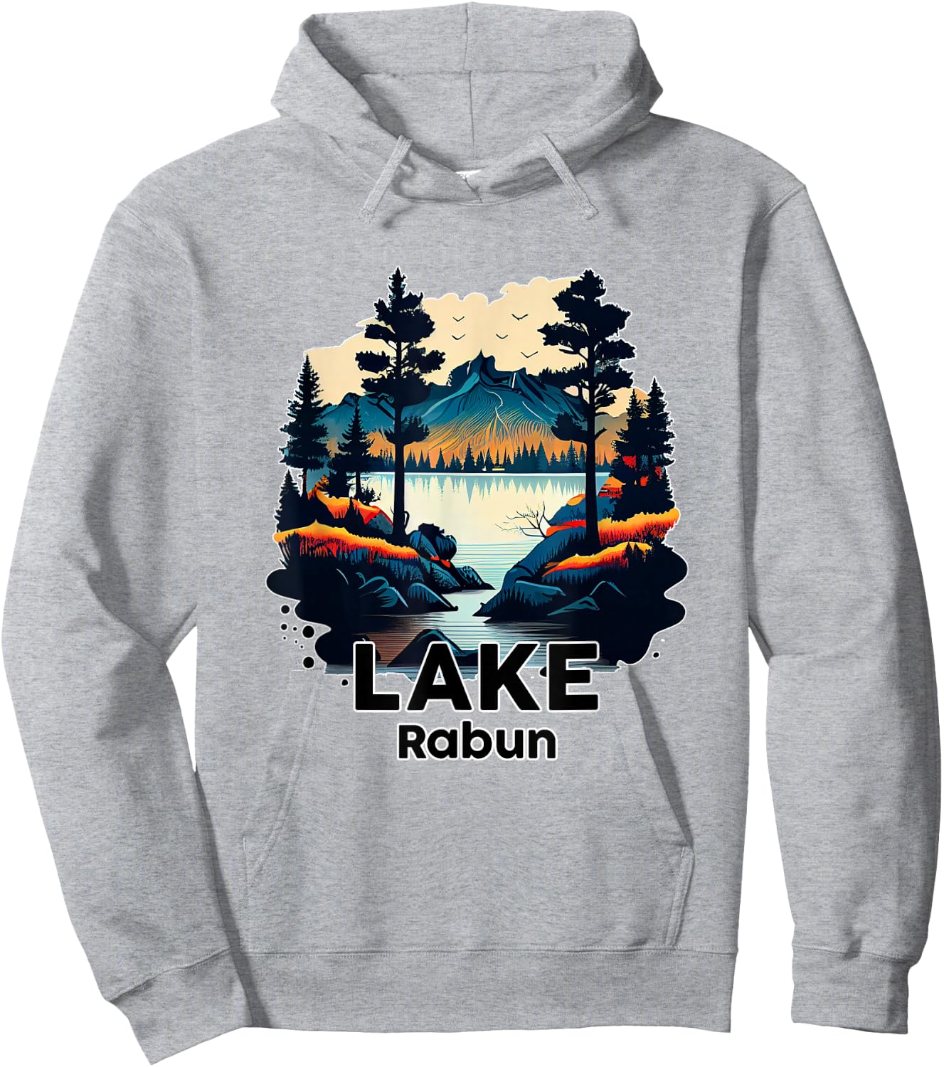 Lake Rabun Retro Minimalist Lake Rabun Hoodie - Hoodie | Ash