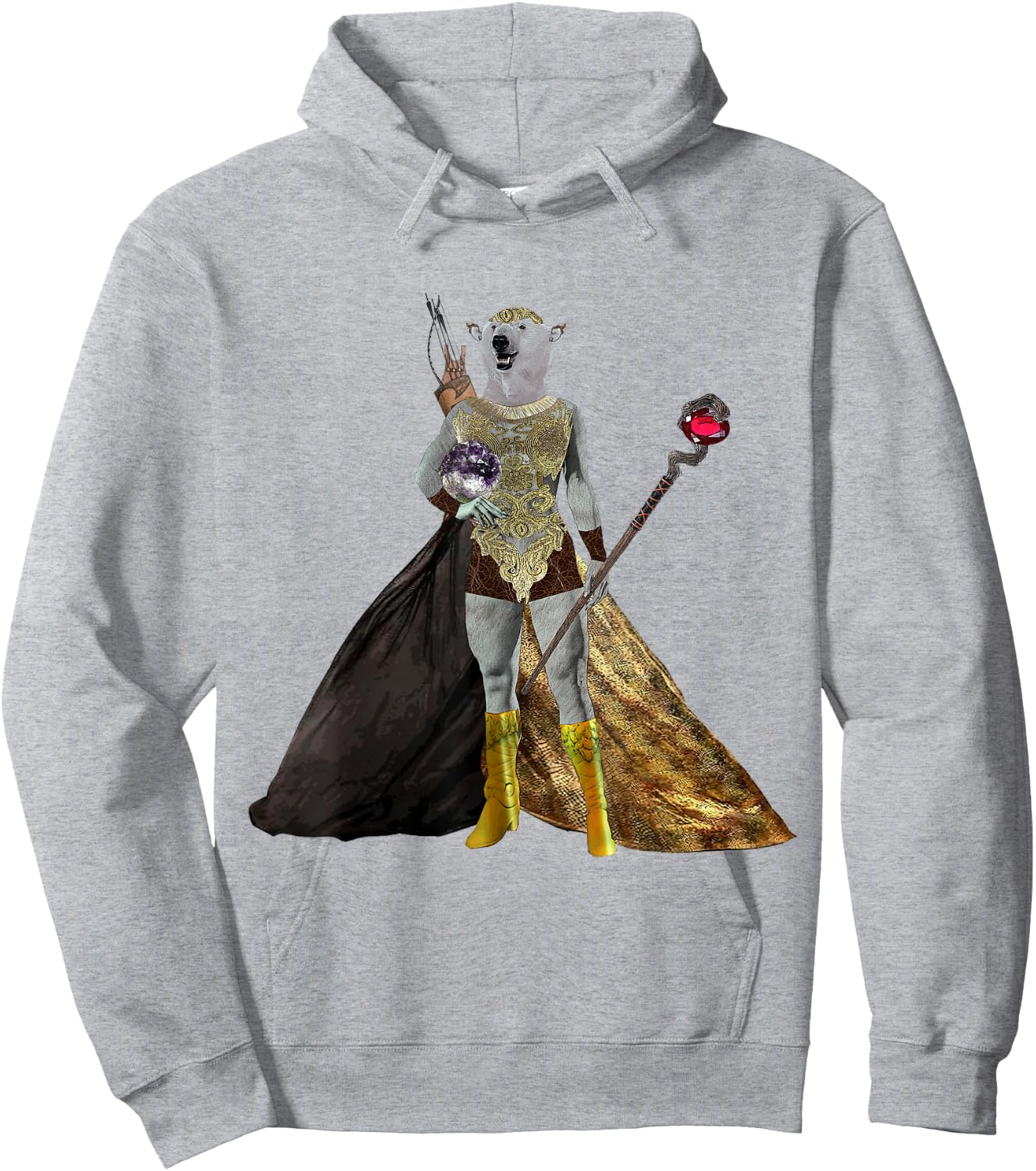 Alyse The Gold Elf Polar Bear Sorceress Hoodie - Hoodie | Ash