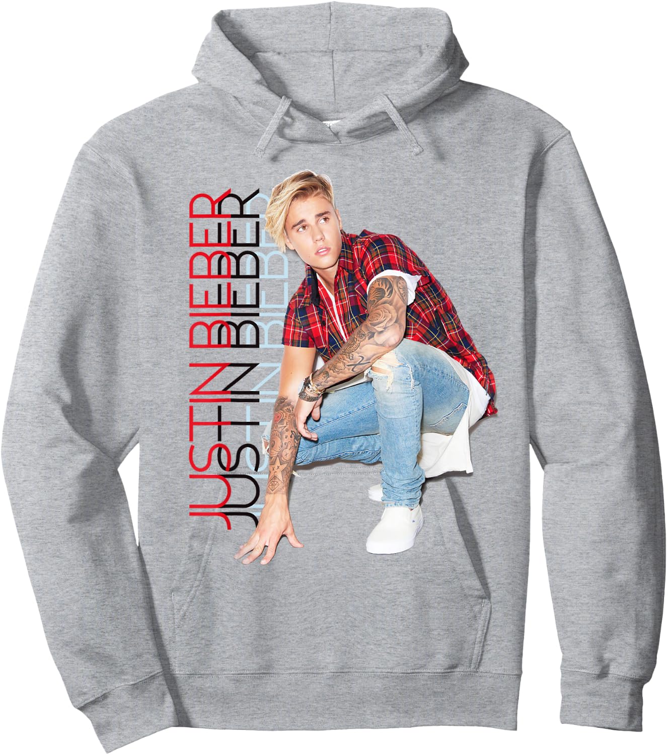 Justin Bieber Official Standing , white, S Hoodie - Hoodie | Ash