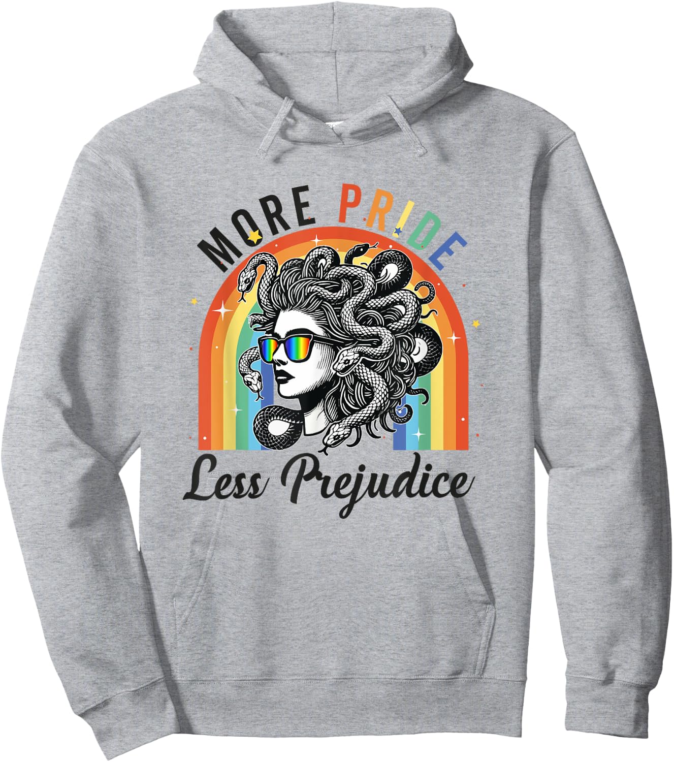 More Pride Less Prejudice LGBT Pride Month Hoodie - Hoodie | Ash