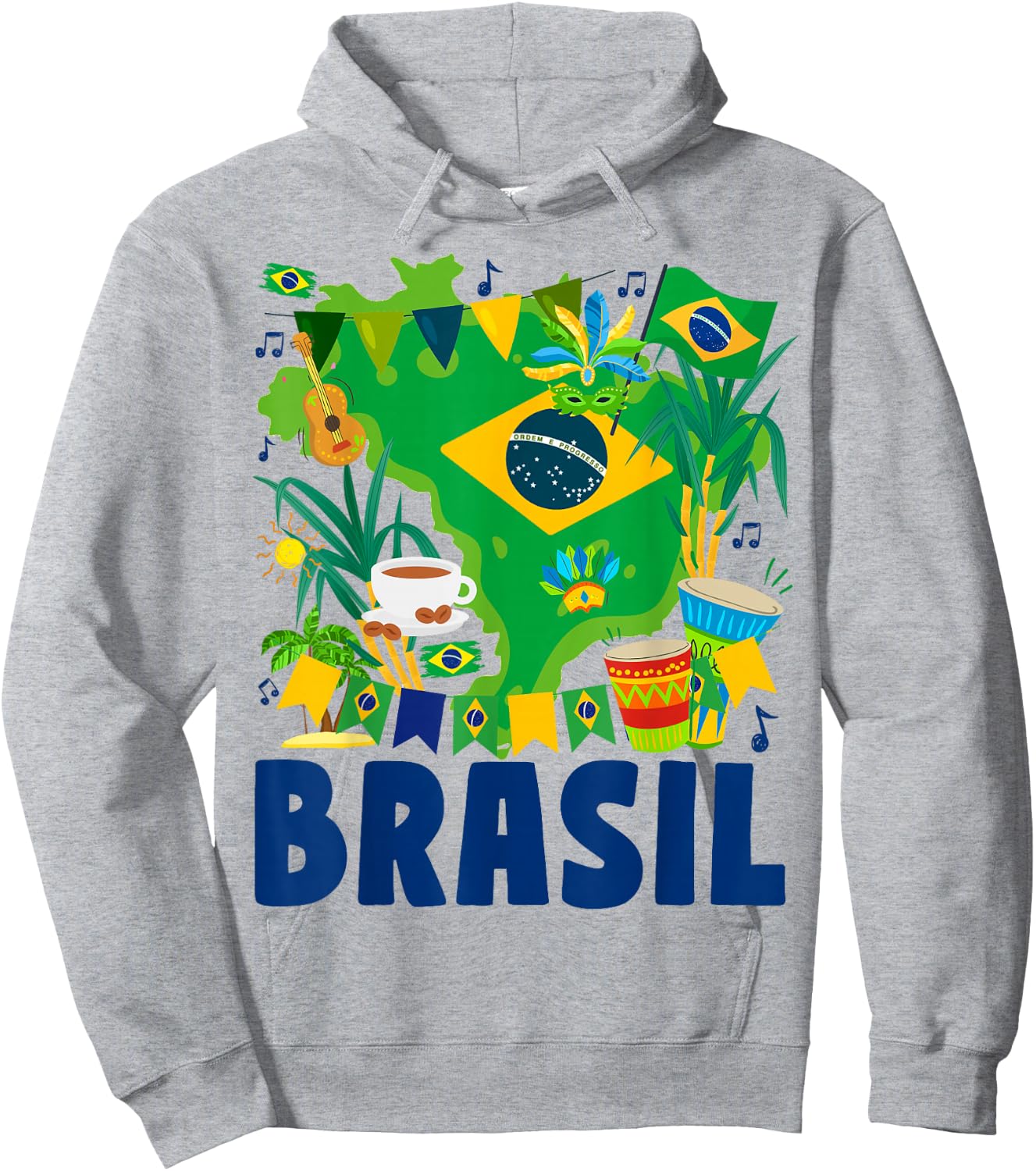 Brazil Flag - Outfit Idea - Brazilian Flag Hoodie - Hoodie | Ash
