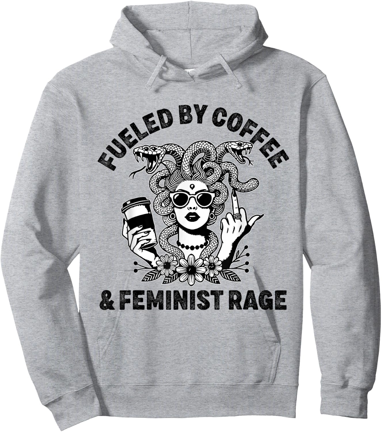 Fueled By Coffee and Feminist Rage Hoodie - Hoodie | Ash