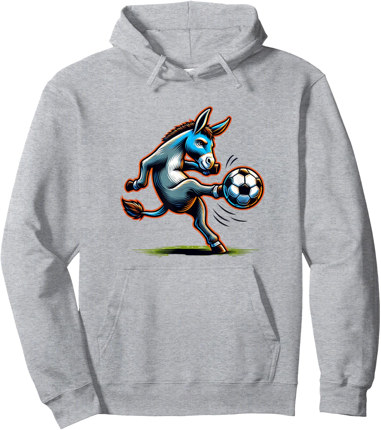 Donkey Kicking a Soccer Ball Hoodie - Hoodie | Ash