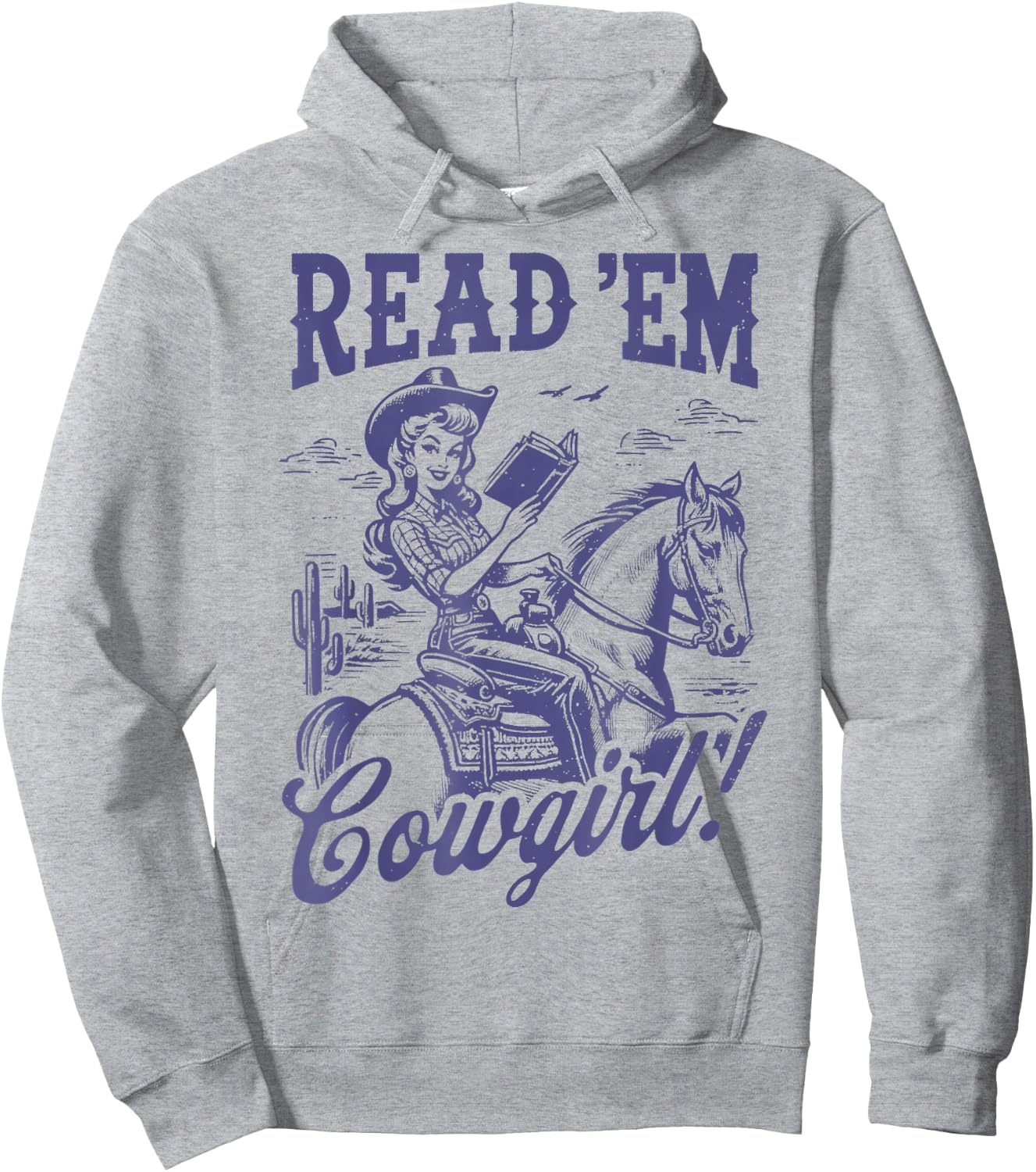 Read 'Em Western Cowgirl Bookish Reader Hoodie - Hoodie | Ash