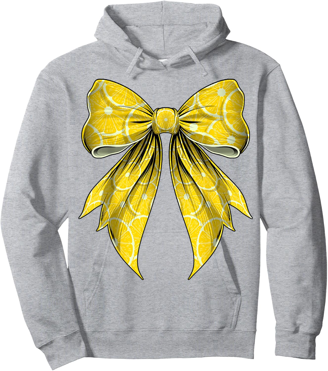 Coquette Bow Lemon Slice Pattern Lemonade Stand Hoodie - Hoodie | Ash