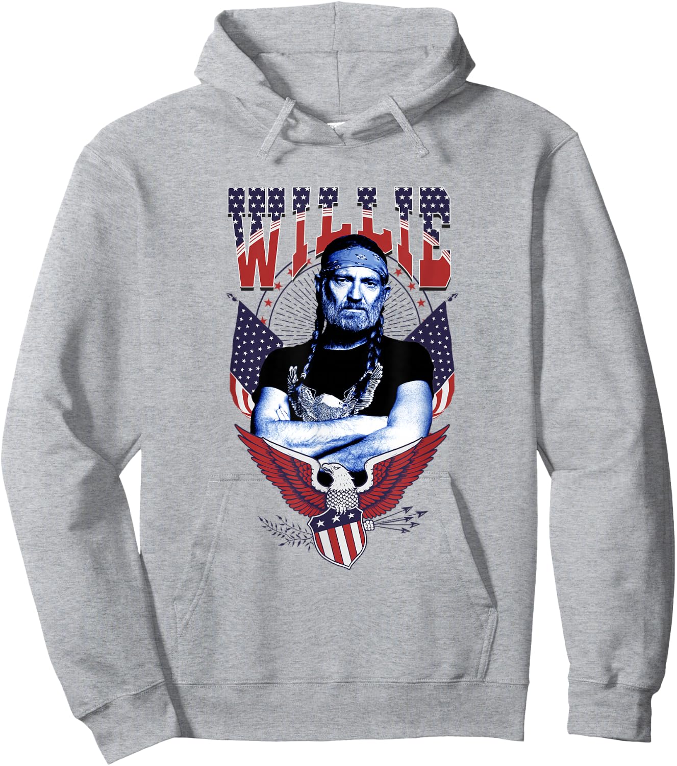 Offizielles Willie Nelson Eagle Hoodie - Hoodie | Ash