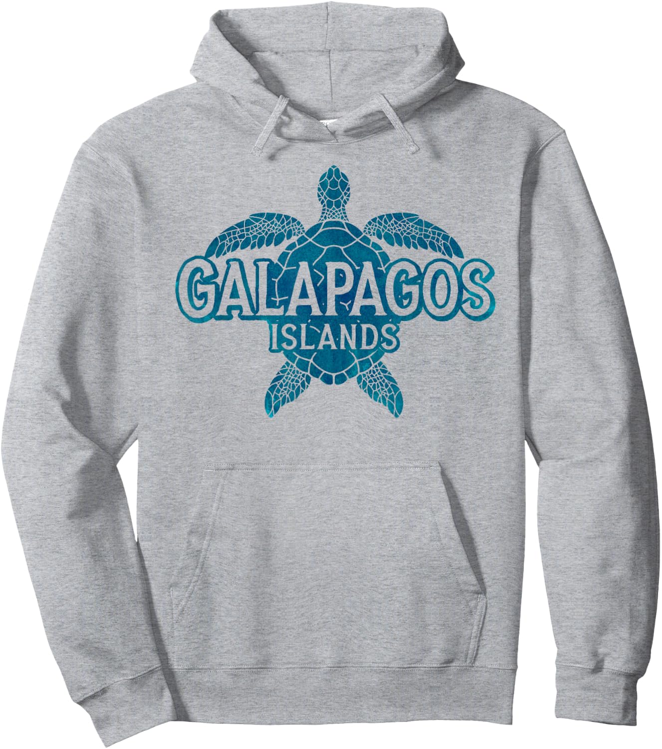 Galapagos Islands Vintage Sea Turtle Graphic Hoodie - Hoodie | Ash