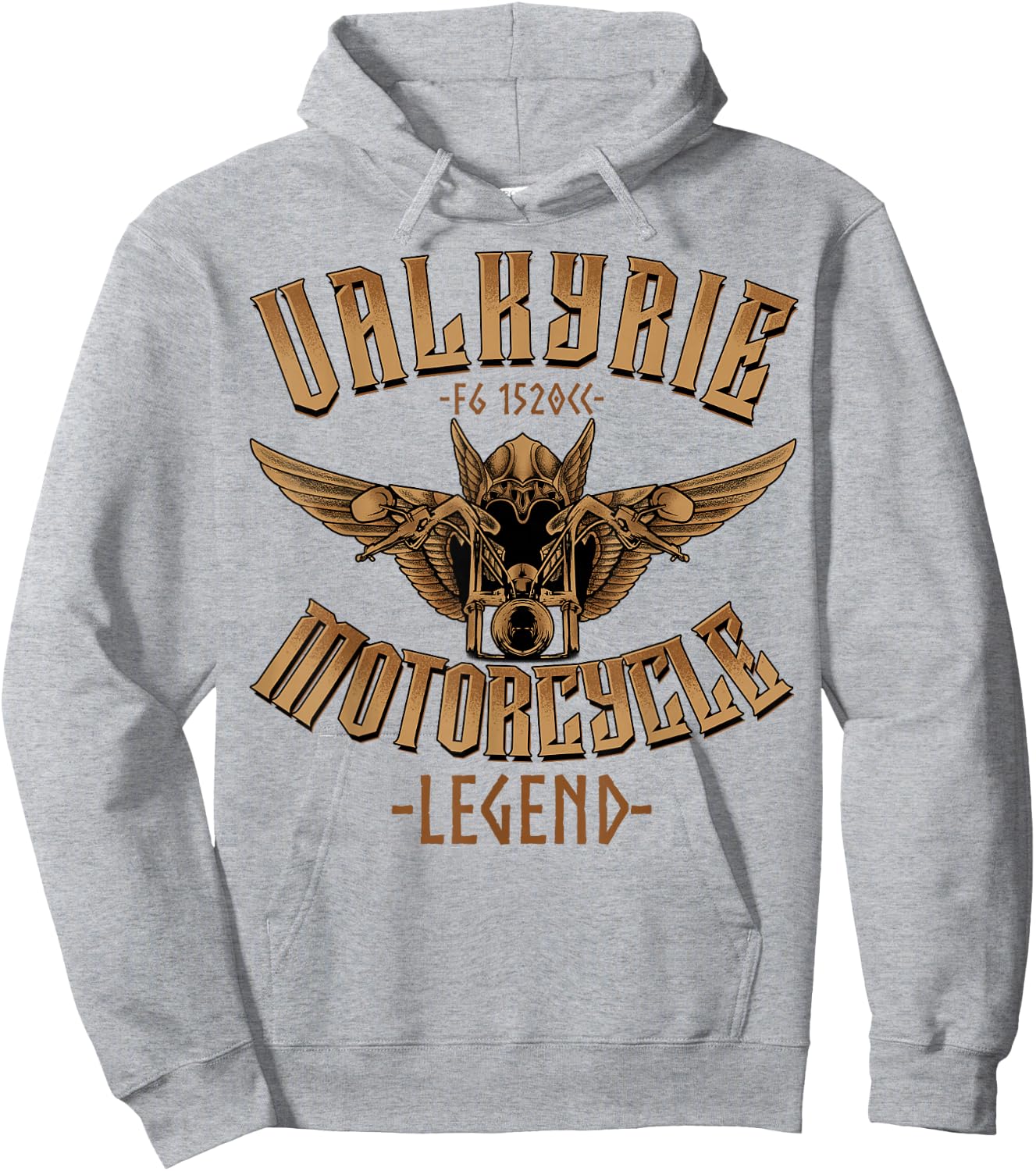 Valkyrie F6 1520cc Motorcycle Legend Biker Hoodie - Hoodie | Ash