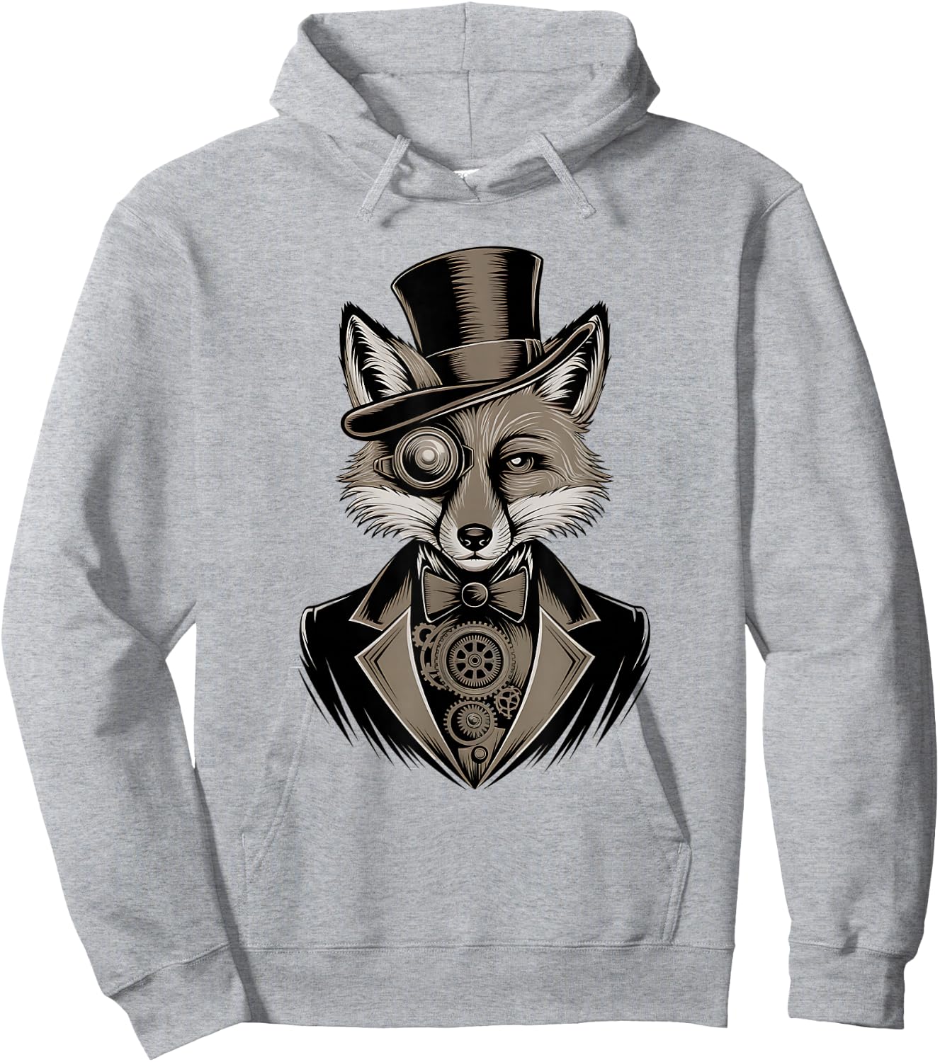 Elegant Fox with Cylinder and Monocle Classic Hoodie - Hoodie | Ash