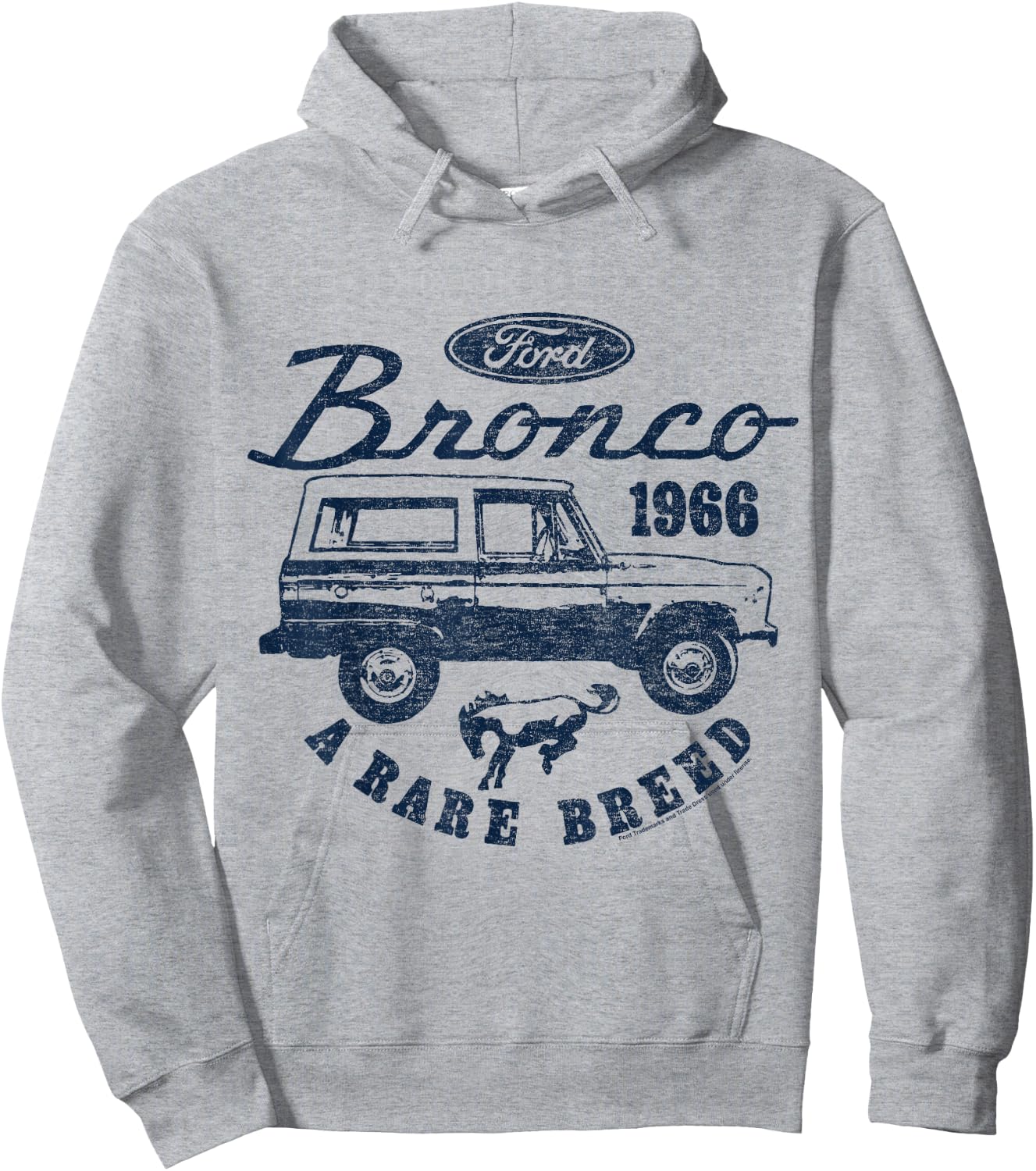 Ford Bronco A Rare Breed 1966 Logo , gray Hoodie - Hoodie | Ash