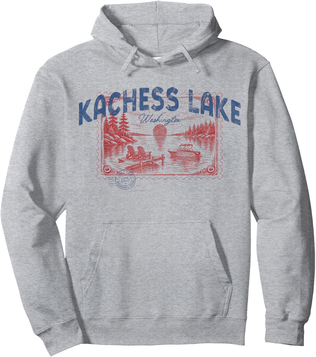 Kachess Lake Washington Outdoors Vintage Hoodie - Hoodie | Ash