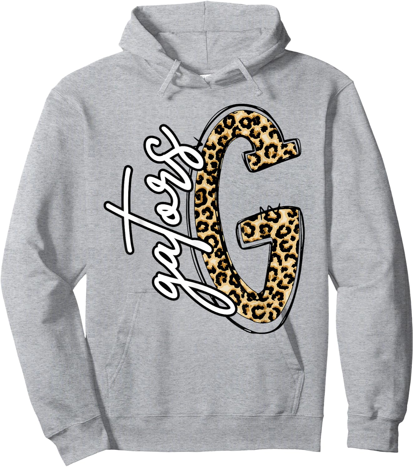 Gators Leopard Letter School Spirit Mascot Hoodie - Hoodie | Ash