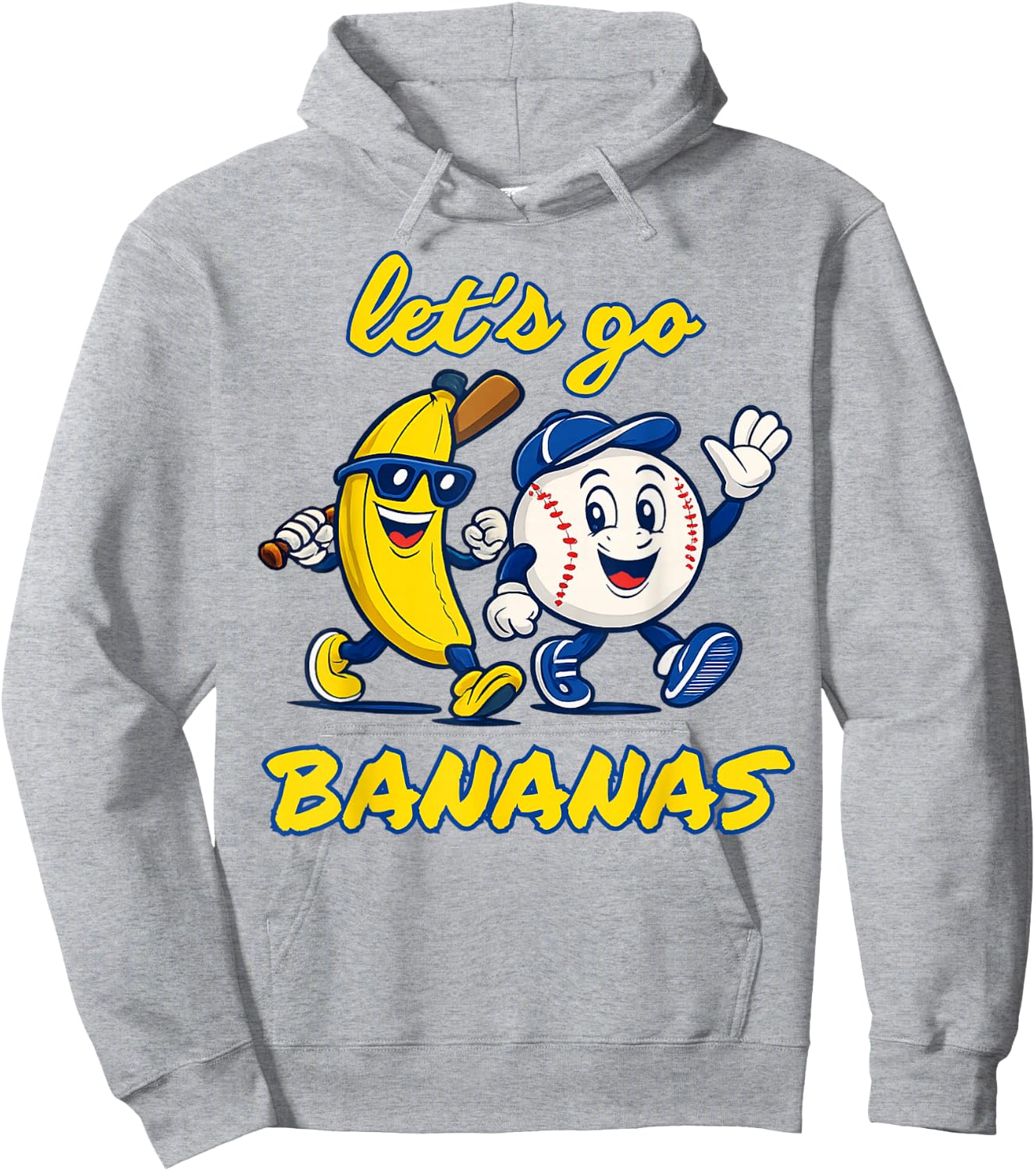 Lets Go Banana Cute Funny Kids Men Women Hoodie - Hoodie | Ash
