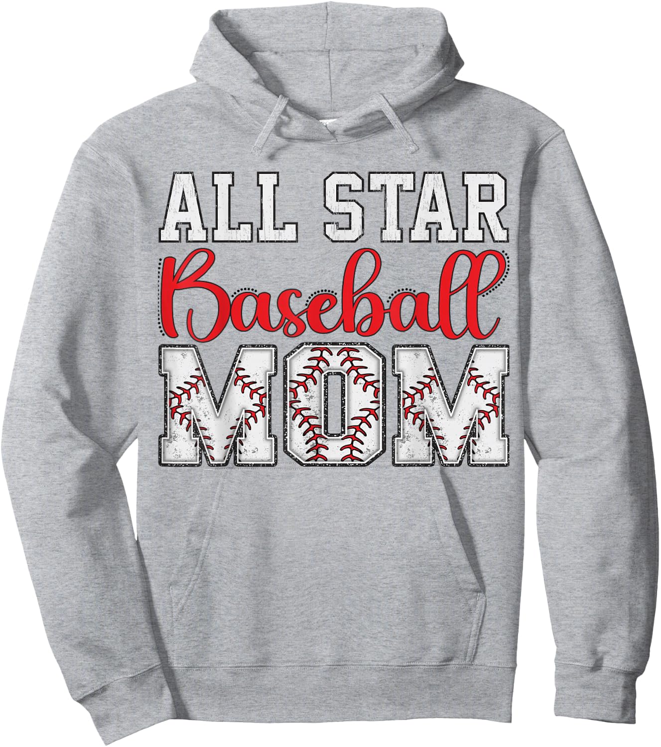 All Star Baseball Mom Hoodie - Hoodie | Ash