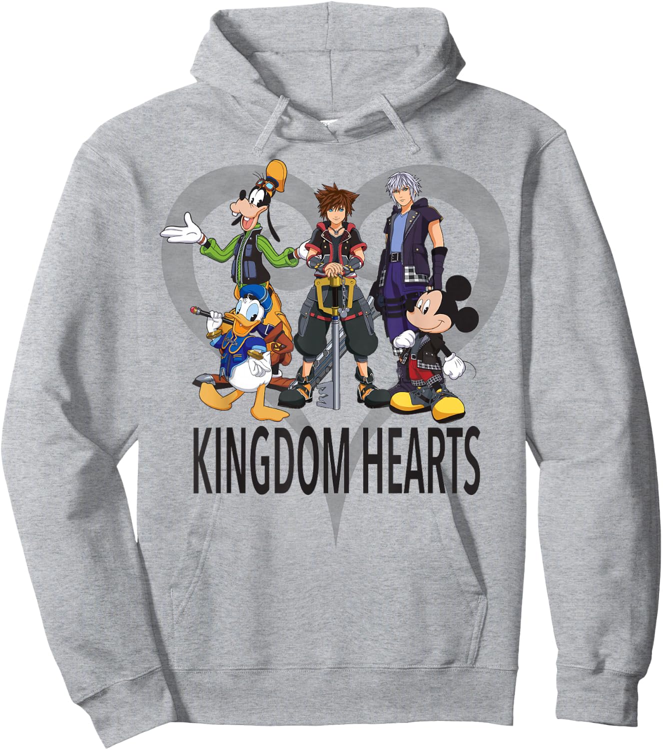 Disney Kingdom Hearts Group Shot Symbol Hoodie - Hoodie | Ash