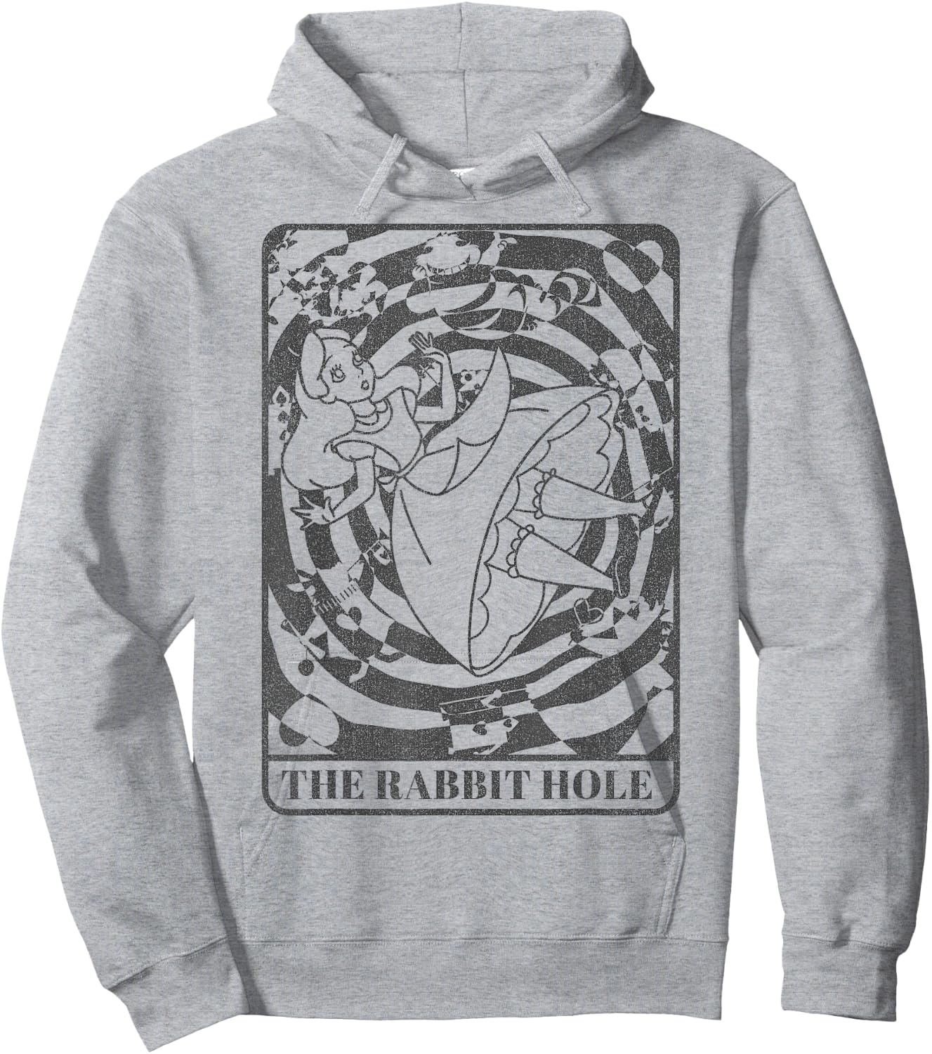 Disney Alice In Wonderland The Rabbit Hole Card Hoodie - Hoodie | Ash
