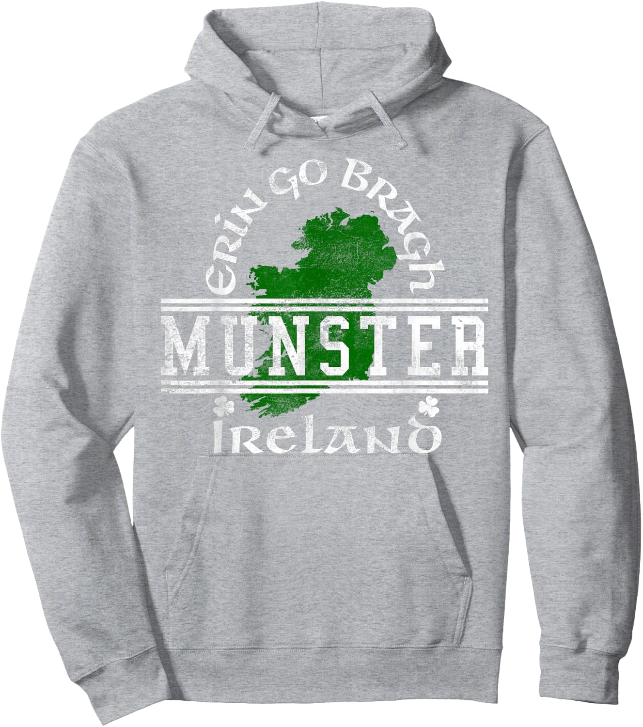 Munster Ireland Distressed Hoodie - Hoodie | Ash