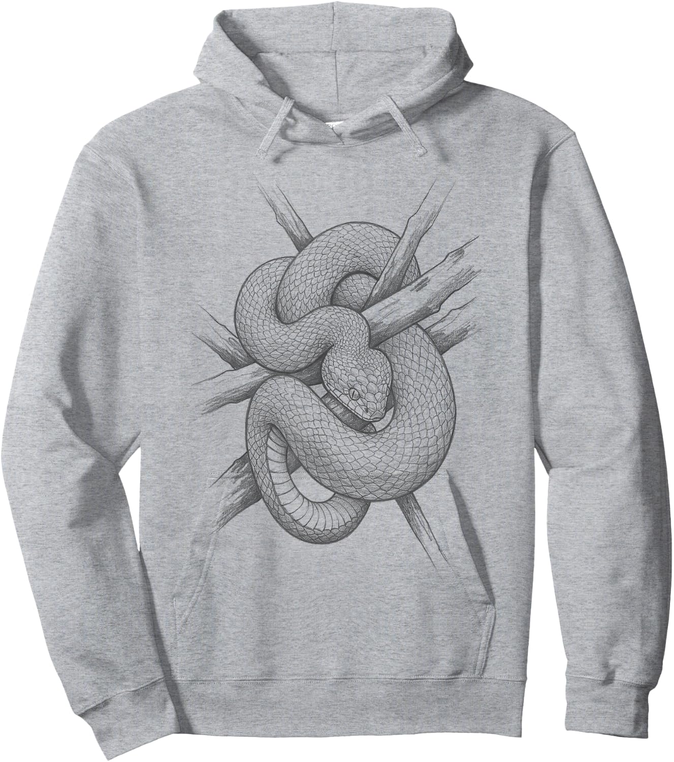 Vintage Boomslang Snake Hand Drawn Art Design Hoodie - Hoodie | Ash