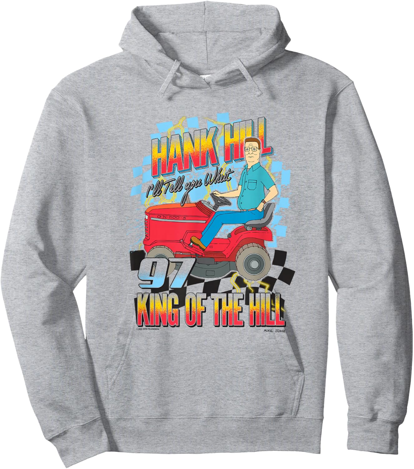 King of The Hill Hank Hill Lawnmower Racing Pro Hoodie - Hoodie | Ash