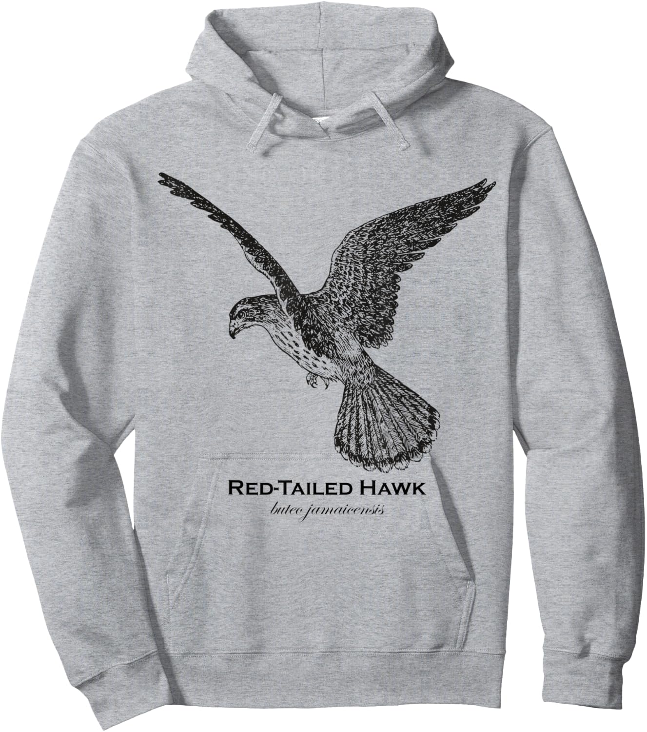 Vintage Animal Retro Wildlife Red-Tailed Hawk Hoodie - Hoodie | Ash