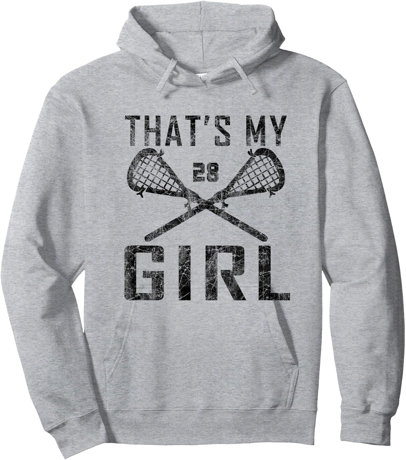 Vintage LAX That's My Girl Lacrosse Mom #28 Hoodie - Hoodie | Ash