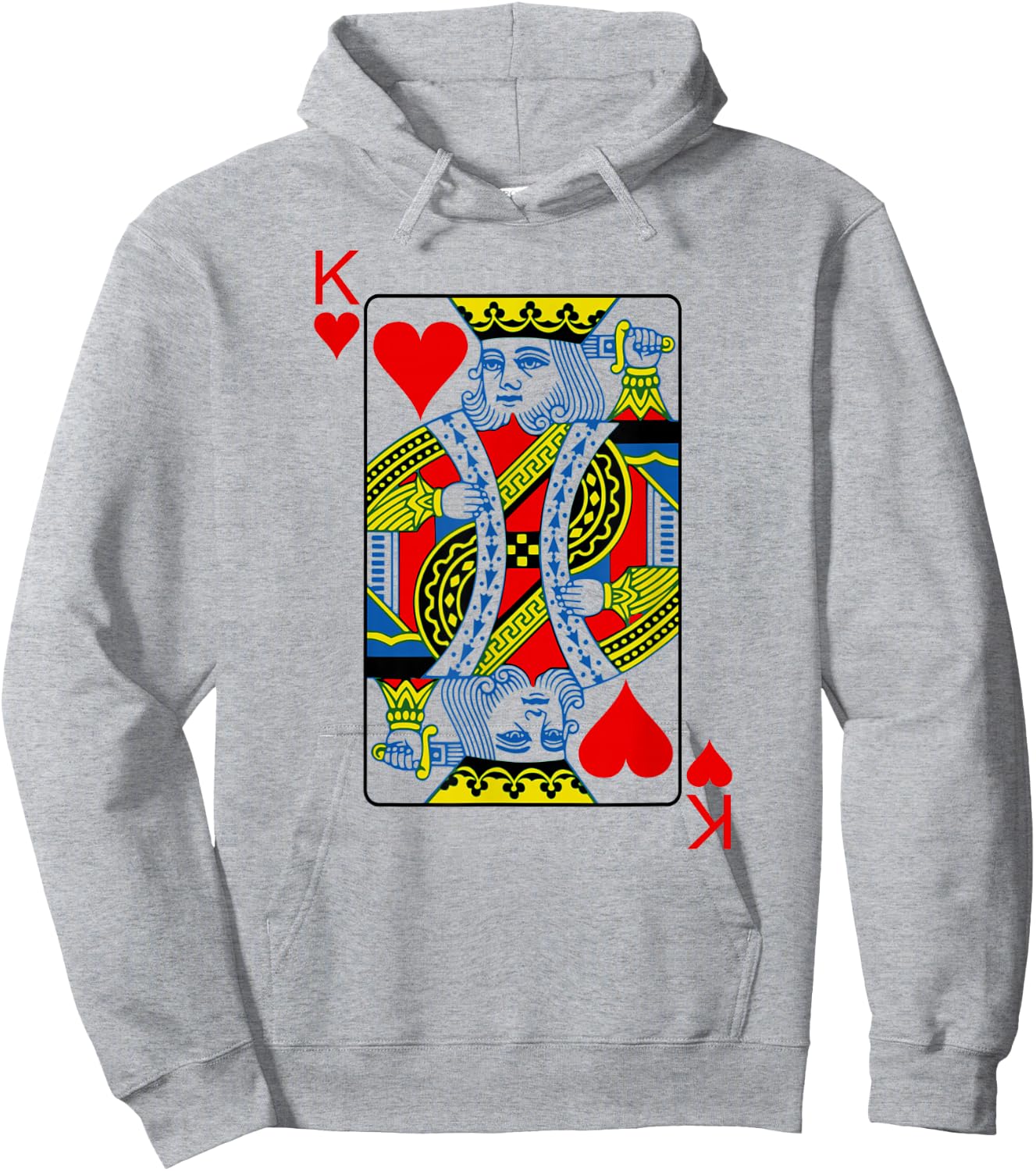 Playing Card King Of Hearts I Heart King Hoodie - Hoodie | Ash