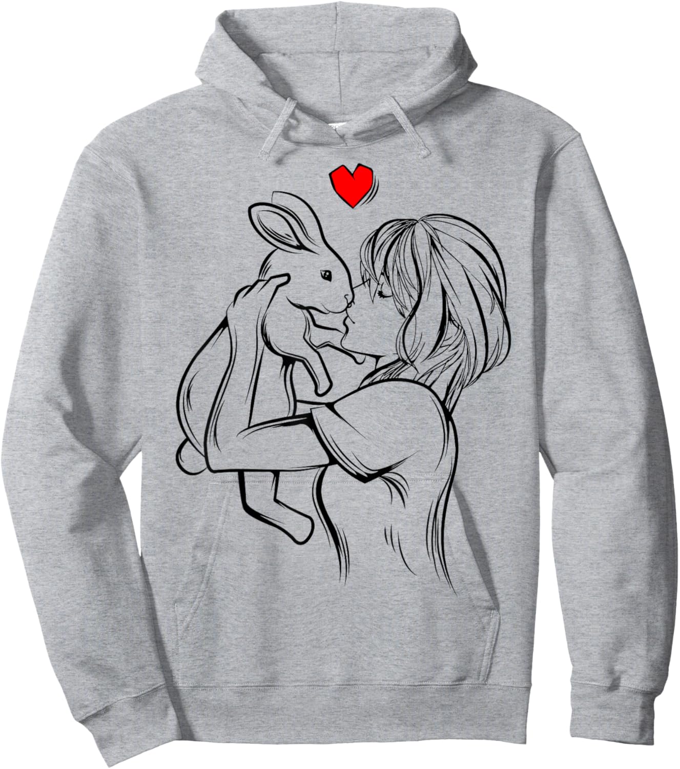 Rabbit Woman Girl , white, S Hoodie - Hoodie | Ash