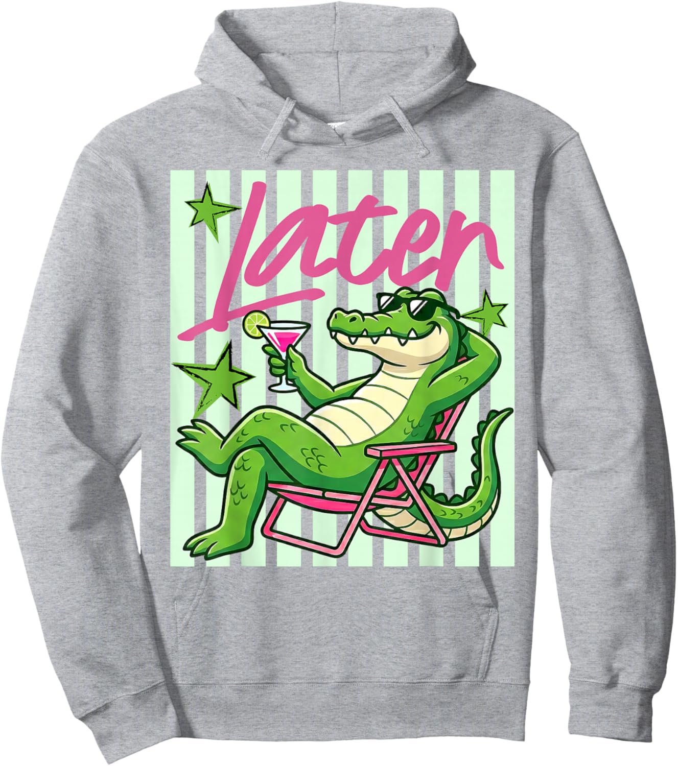 Later Gator Cute Graphic Funny Alligator Hoodie - Hoodie | Ash