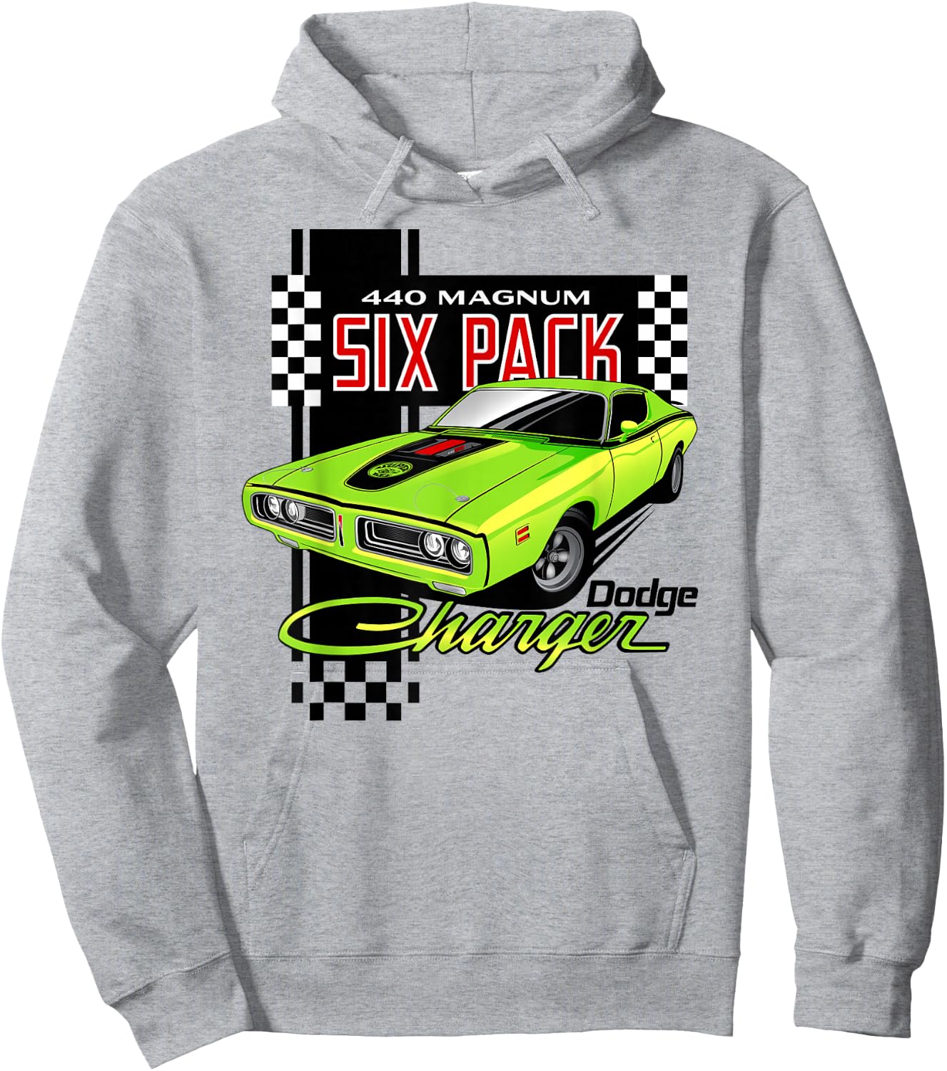 Dodge Charger 440 Magnum Sixpack Hoodie - Hoodie | Ash