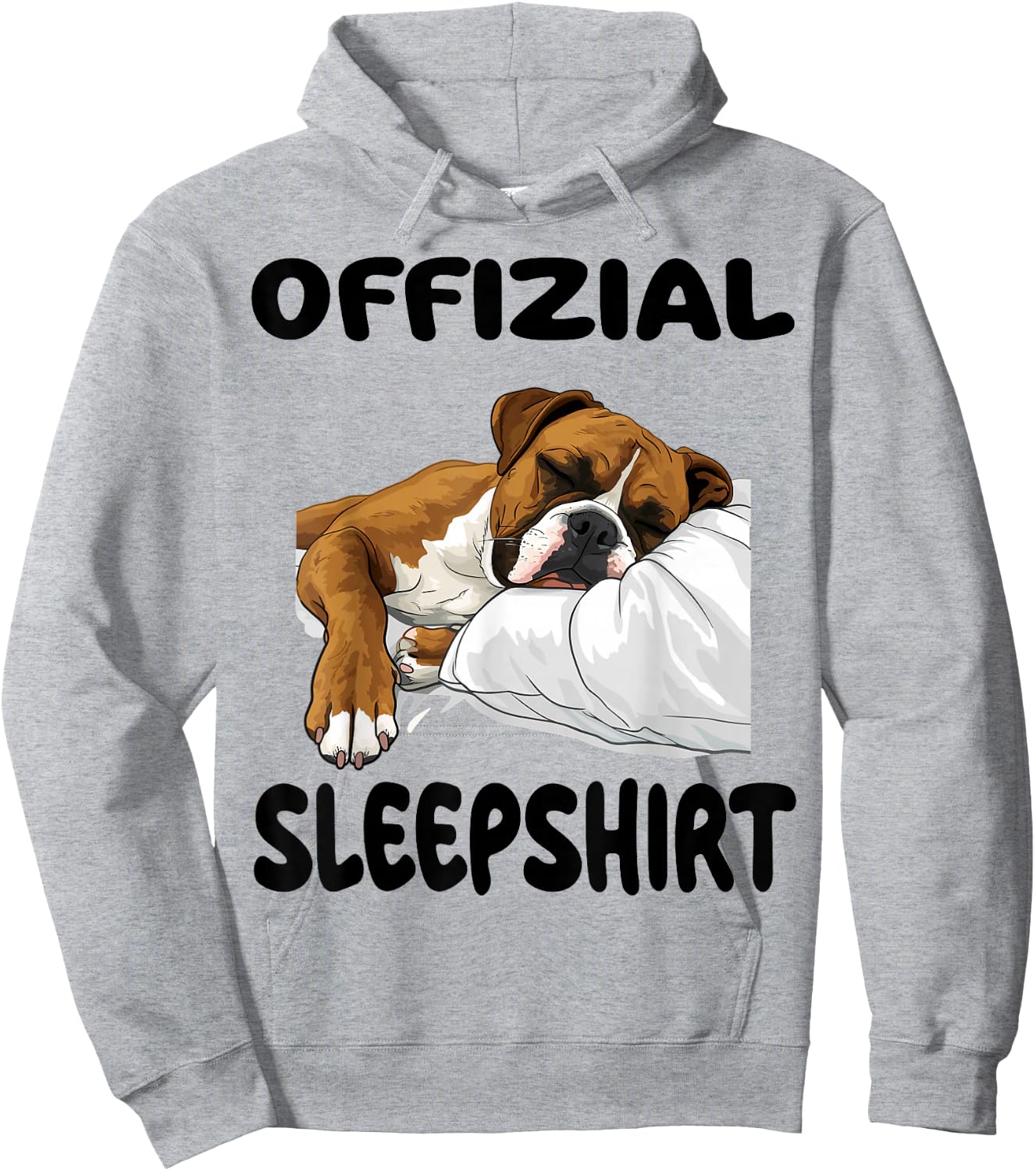 Boxer Dog Official Sleepshirt Pajamas Nightgown Hoodie - Hoodie | Ash