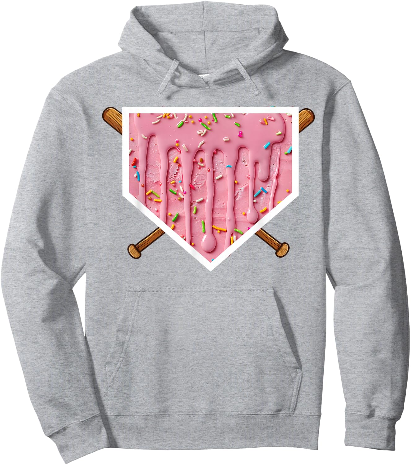 Baseball Drip For Boys Home Plate Drip Hoodie - Hoodie | Ash