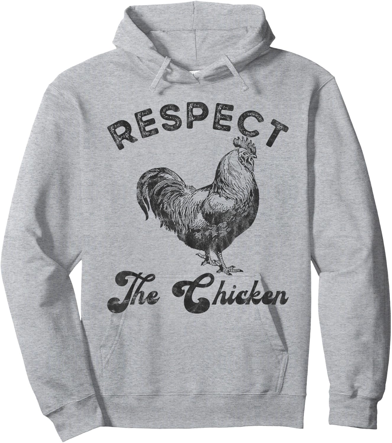 Respect The Chicken Vintage Chicken Lover Hoodie - Hoodie | Ash