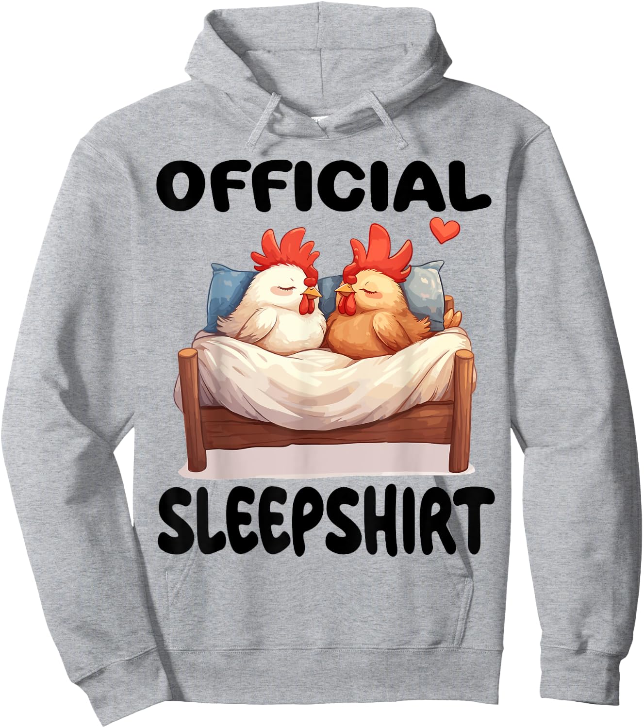 Chicken Official Sleepshirt Pajamas Nightgown Hoodie - Hoodie | Ash