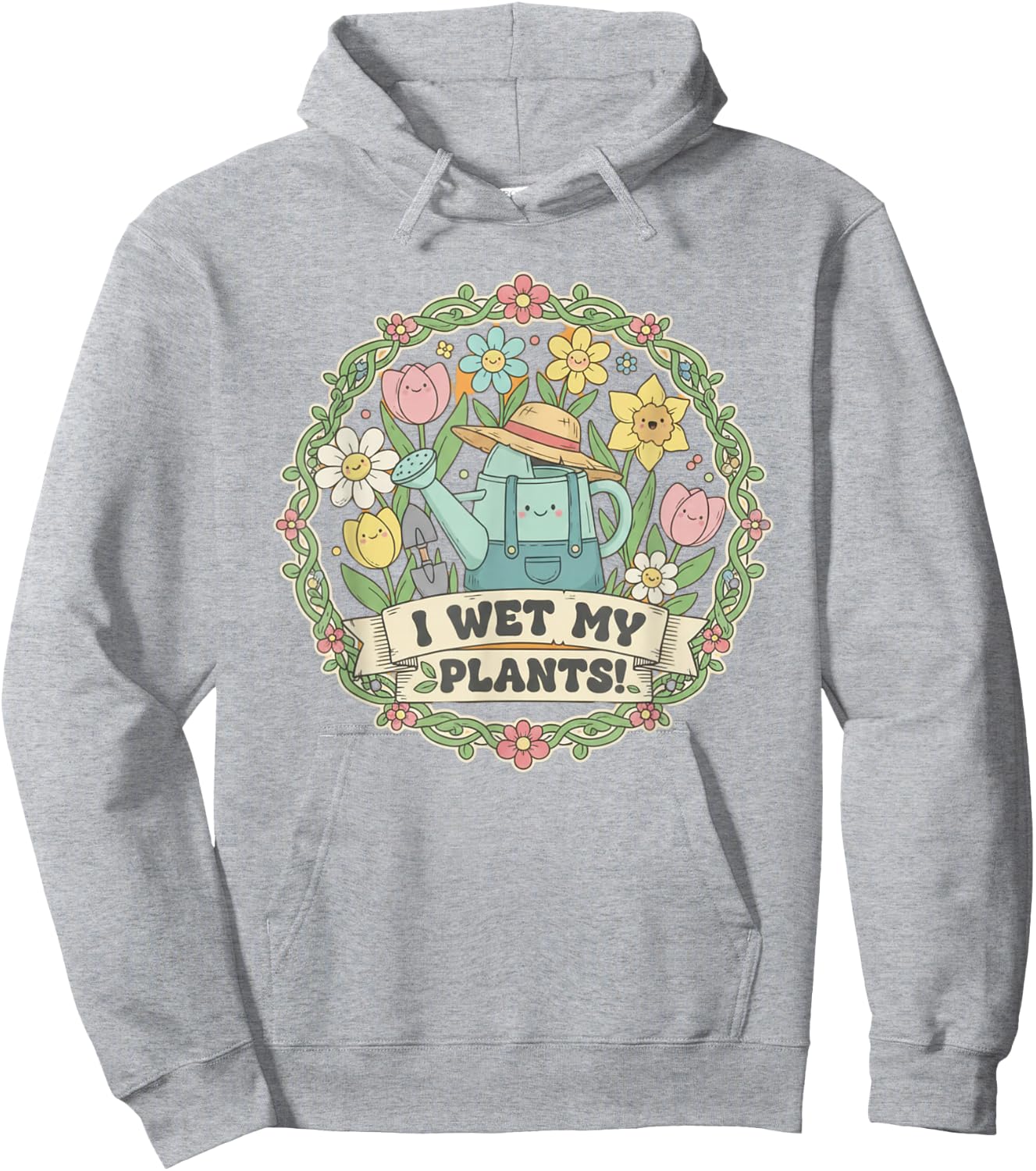 I Wet My Plants, Funny Gardening Hoodie - Hoodie | Ash