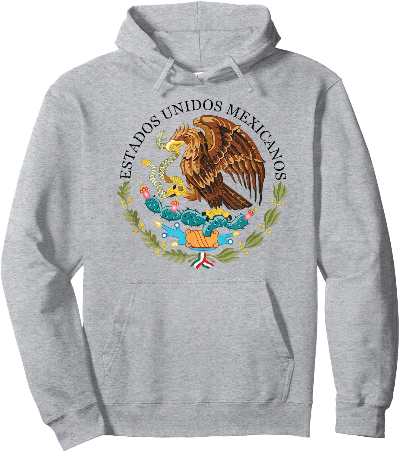 Mexico Coat of Arms Mexican Flag Seal Symbol Hoodie - Hoodie | Ash