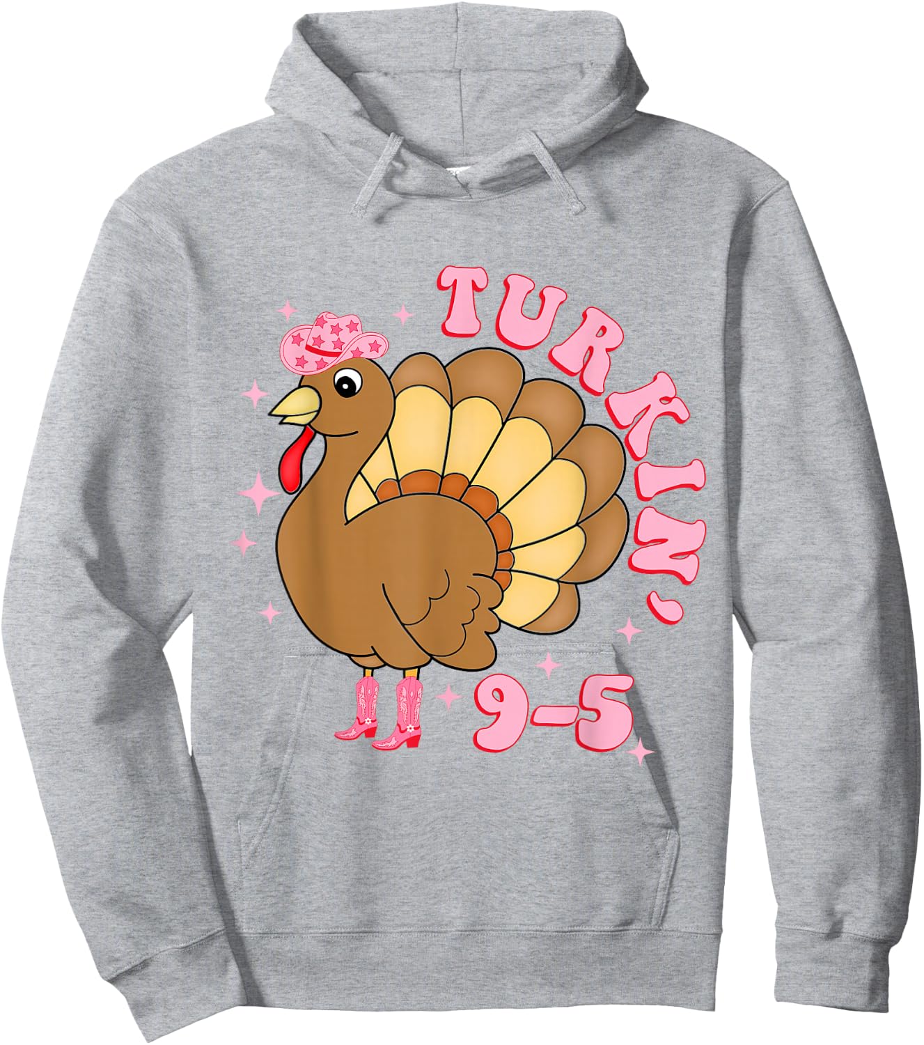 Turkin' 9 to 5 Funny Work Turkey Thanksgiving Hoodie - Hoodie | Ash