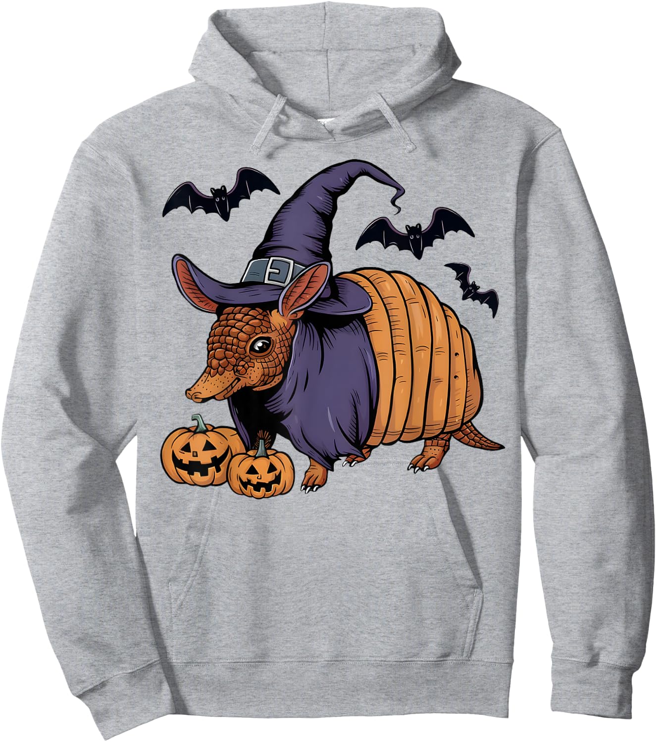 Pumpkin Bat Witch Costume Armadillo Halloween Hoodie - Hoodie | Ash