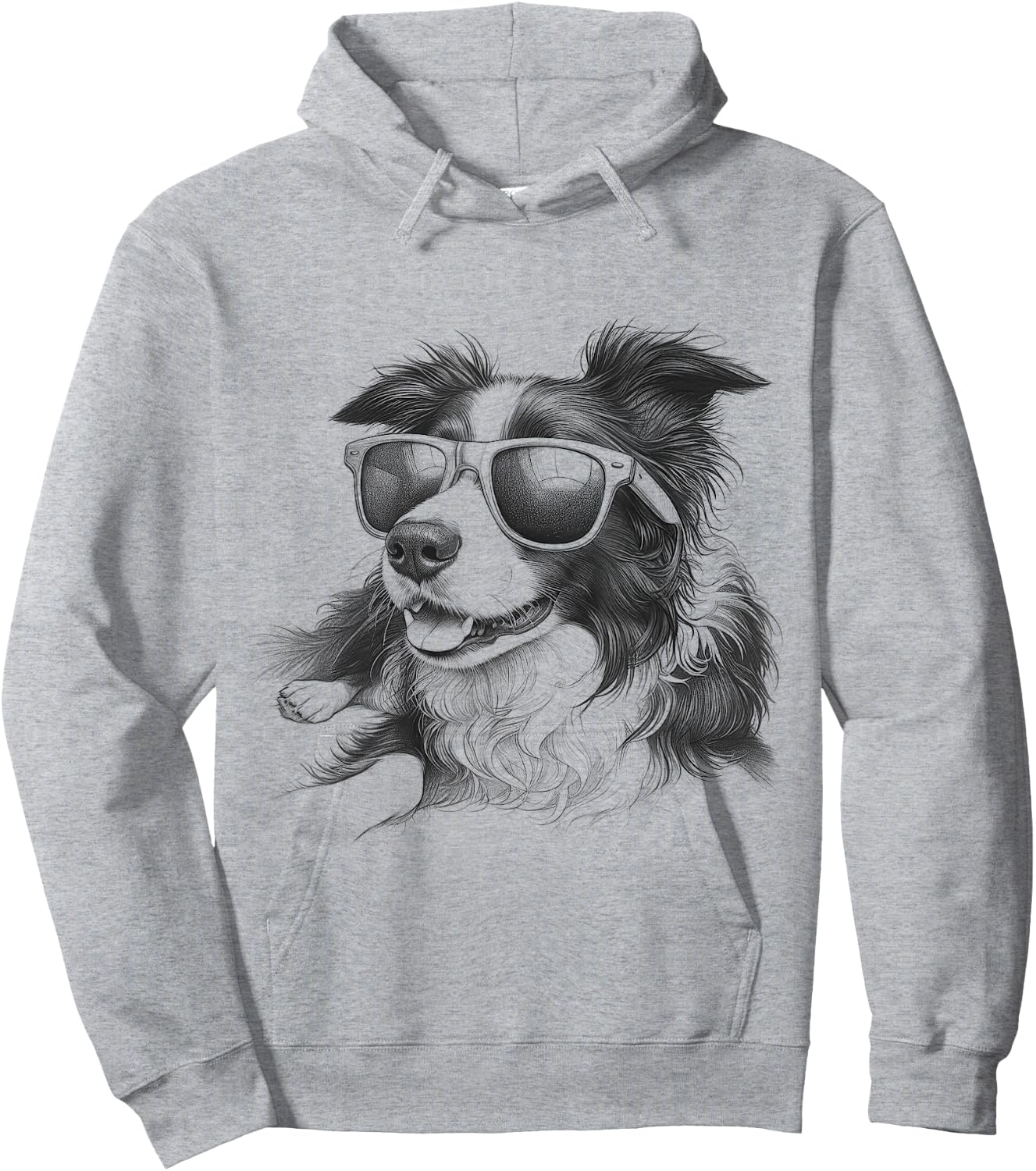 Border Collie With Sunglasses Design And Kids Hoodie - Hoodie | Ash